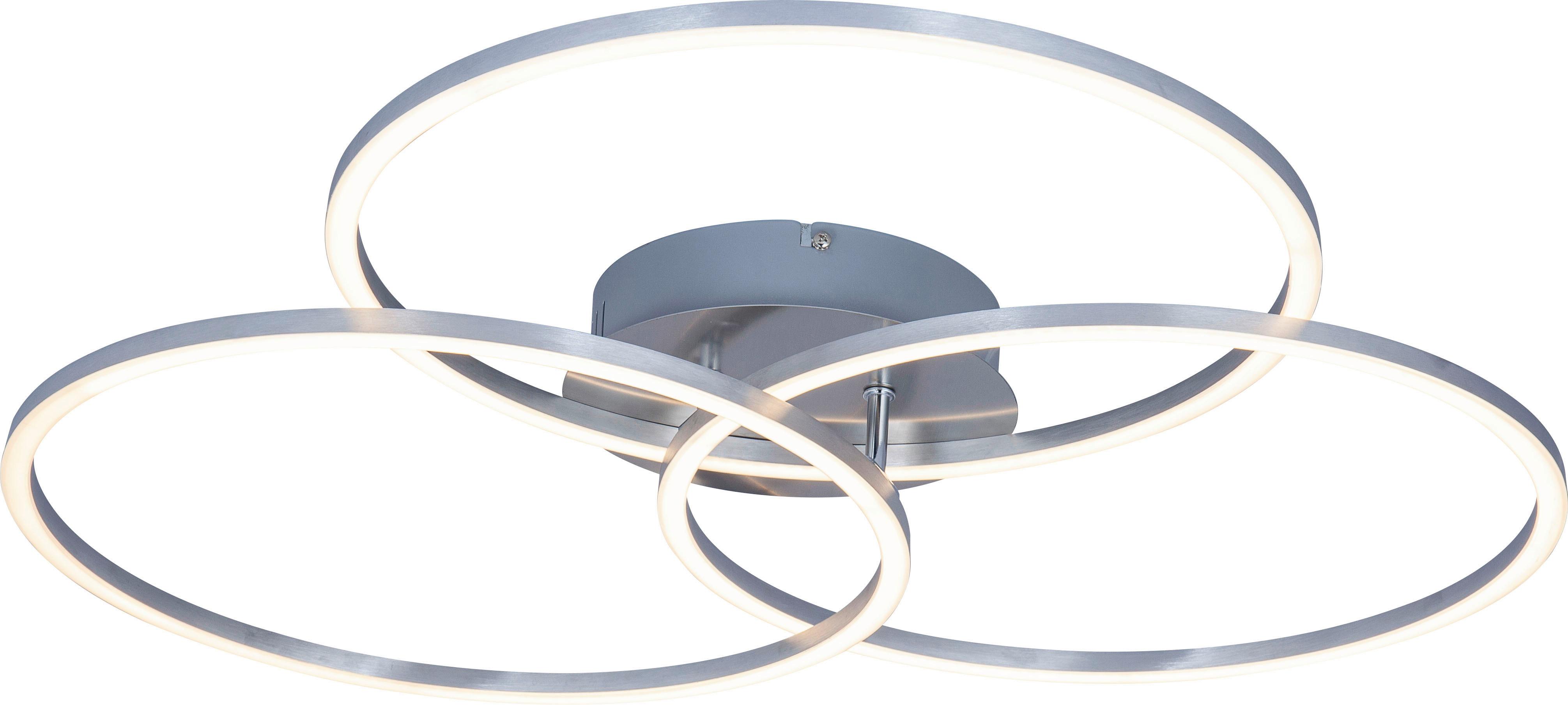 LAMPA SUFITOWA LED FONTANA *SBN* - kolor aluminiowy, Design, tworzywo sztuczne/metal (71/52/9cm) - Novel