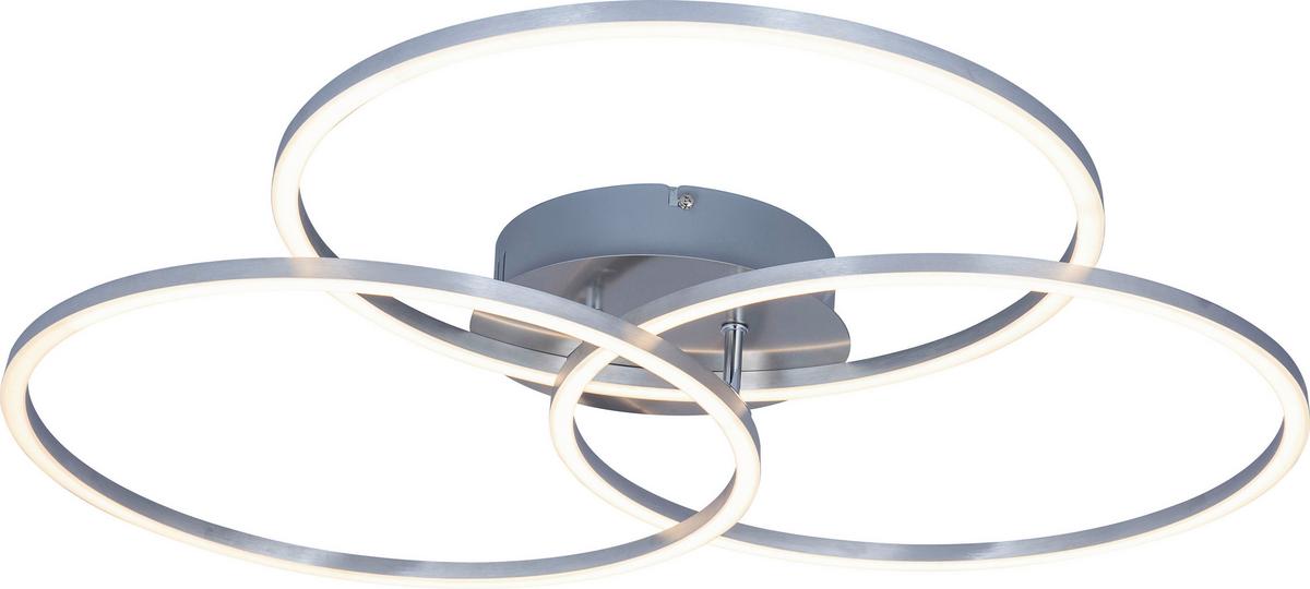 LAMPA SUFITOWA LED FONTANA *SBN* - kolor aluminiowy, Design, tworzywo sztuczne/metal (71/52/9cm) - Novel