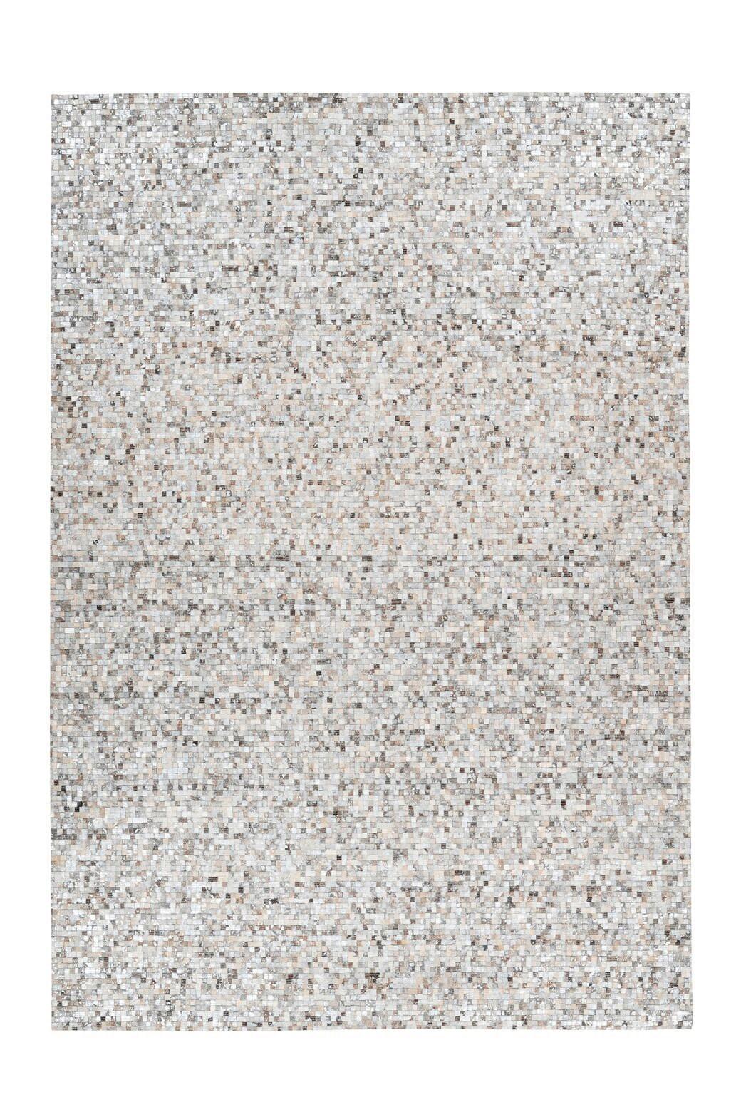 FLACHWEBETEPPICH FINISH 125 GRAU / SILBER - Silberfarben/Grau, Basics, Leder (200/290cm) - Kayoom