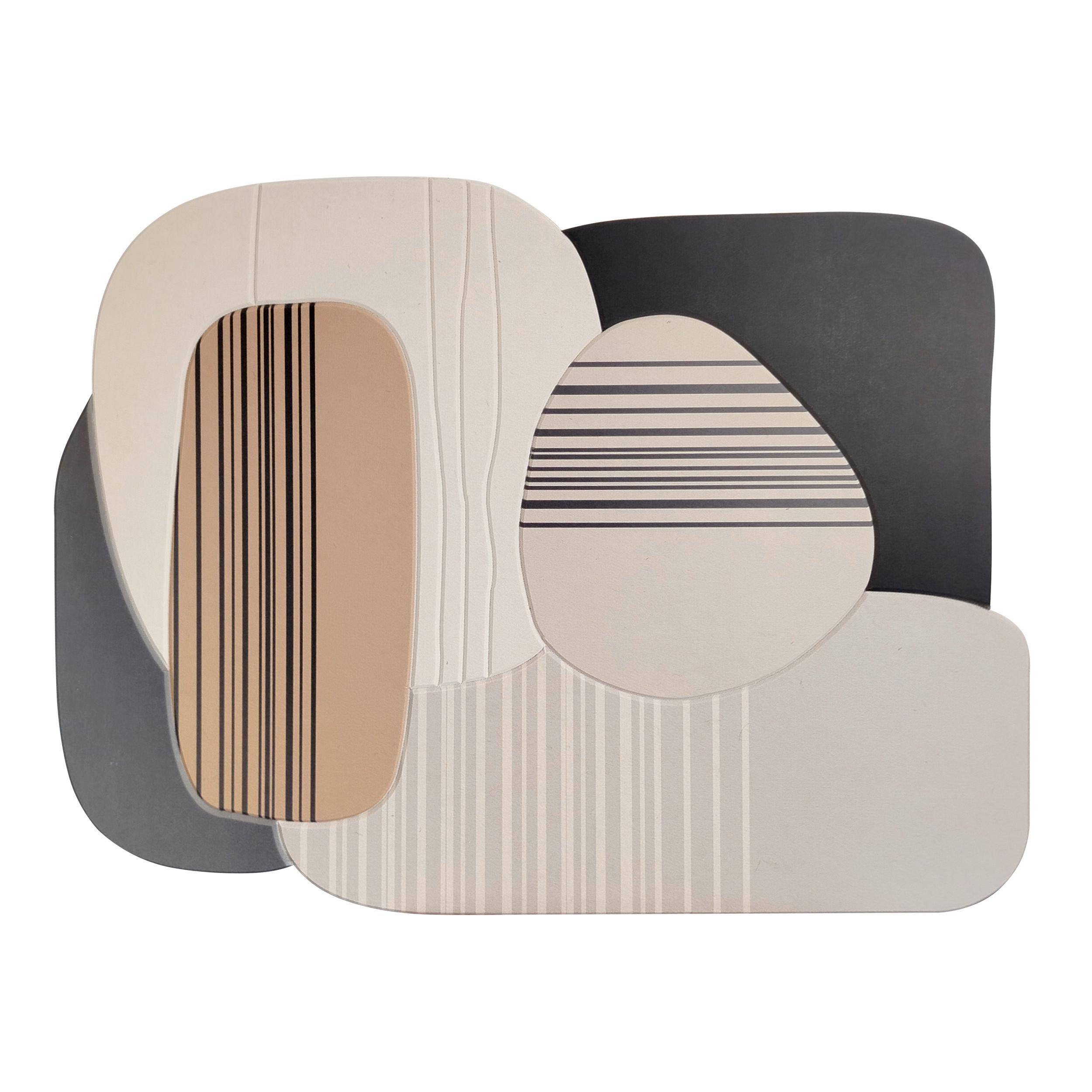 Akustikpaneel Milla Schwarz/Beige - Beige/Schwarz, Textil (120cm) - Based