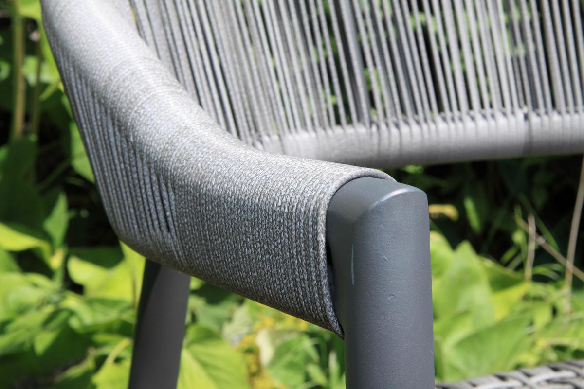 Set Vrtnih Stolov Brooklyn, Temno Siva, 4-Delni - temno siva/barve grafita, Basics, kovina/umetna masa (56/58/78cm) - Gardenson