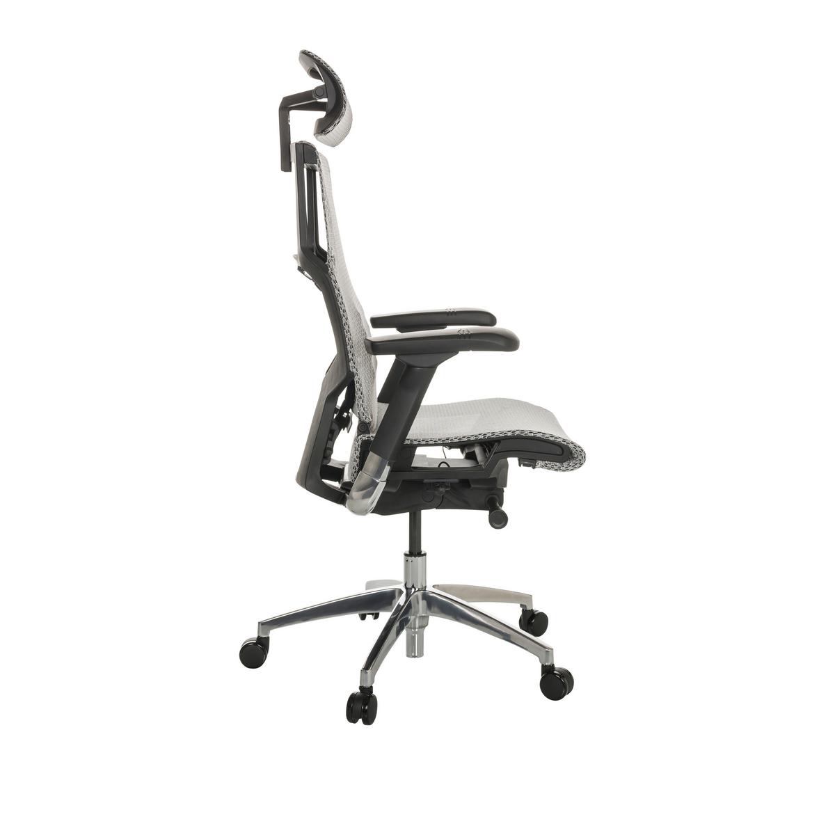 Pisarniški Stol Dynafit Ii, Svetlo Siva - srebrne barve/svetlo siva, Basics, kovina/umetna masa (67/119-135/60cm) - MID.YOU