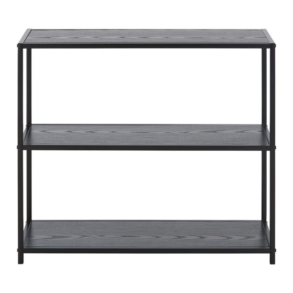 Polc Fekete Bastian - fekete, Modern, faalapú anyag/fém (77/68/30cm) - Mömax