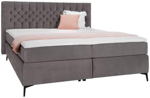 Pat boxspring ONE2 antracit, cca. 180x200cm - antracit, Konventionell, material pe bază de lemn (180/200cm) - Mömax