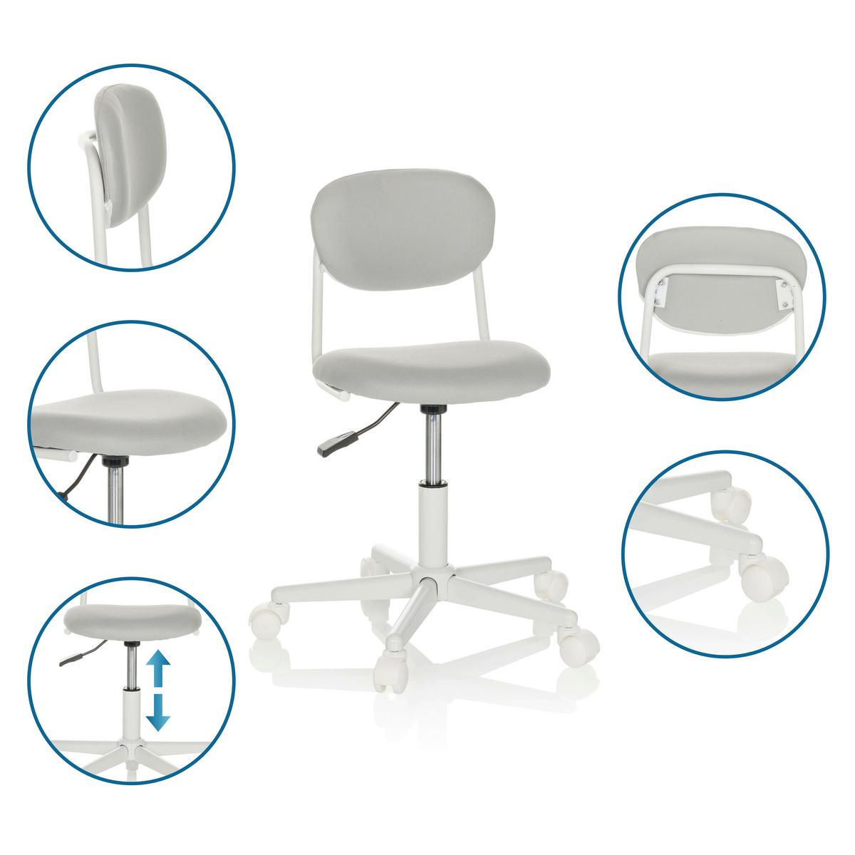 Otroški Vrtljivi Stol Kiddy Base I, Siva - siva/bela, Basics, umetna masa/tekstil (60/72-83/60cm) - MID.YOU