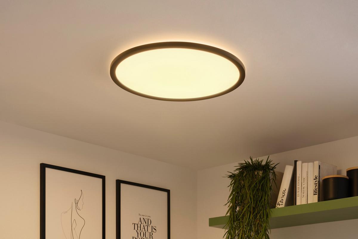LED-Deckenleuchte Ulol max. 24 Watt - Schwarz/Weiß, KONVENTIONELL, Kunststoff (42/2,5cm) - Mömax