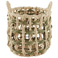 Korb Alphonse In Naturfarben - Naturfarben/Grün, Konventionell, Papier/Metall (26/26cm) - Zandiara