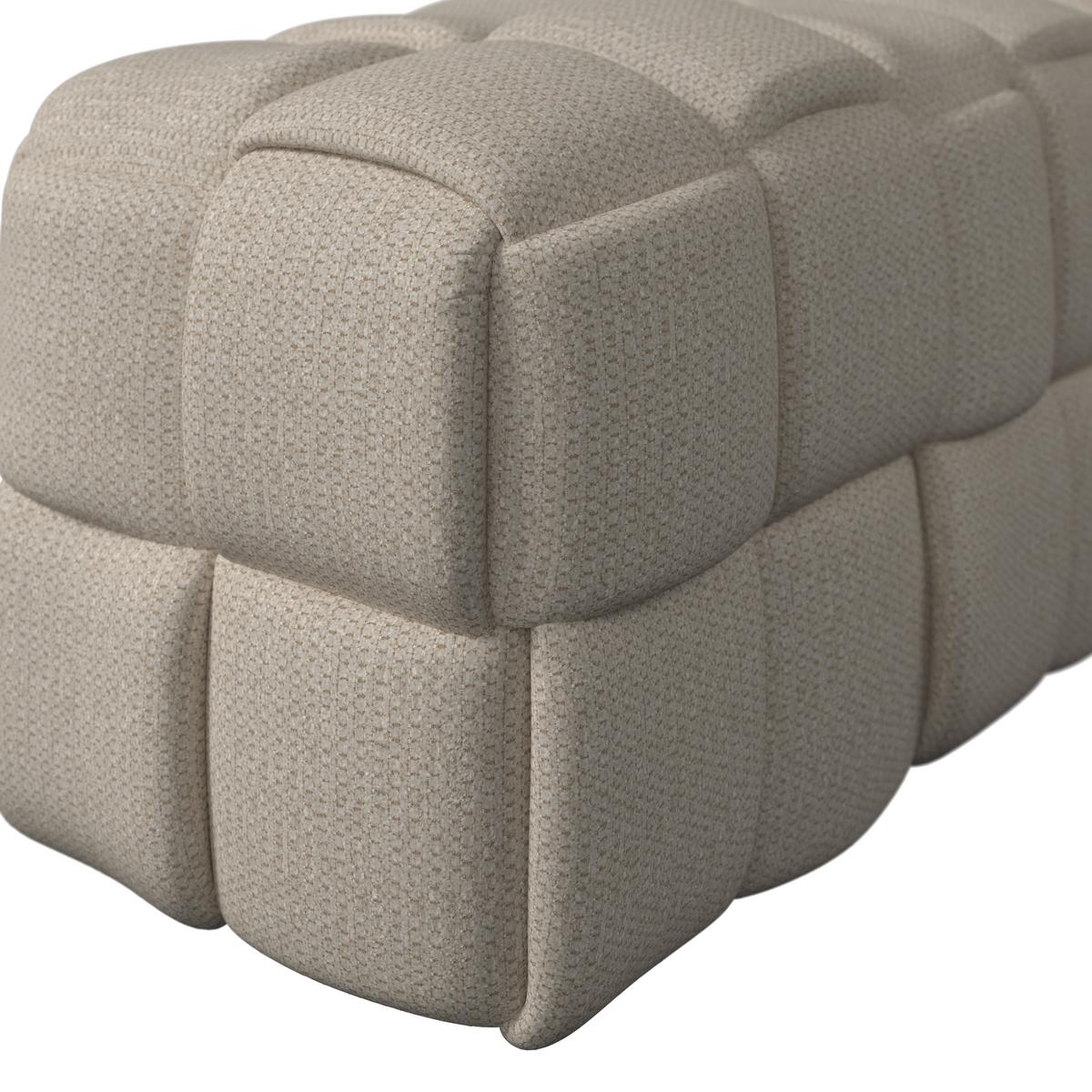 Bettbank Ella Bouclé Beige - Creme/Schwarz, MODERN, Holz/Kunststoff (110/45/45cm) - Bessagi Home