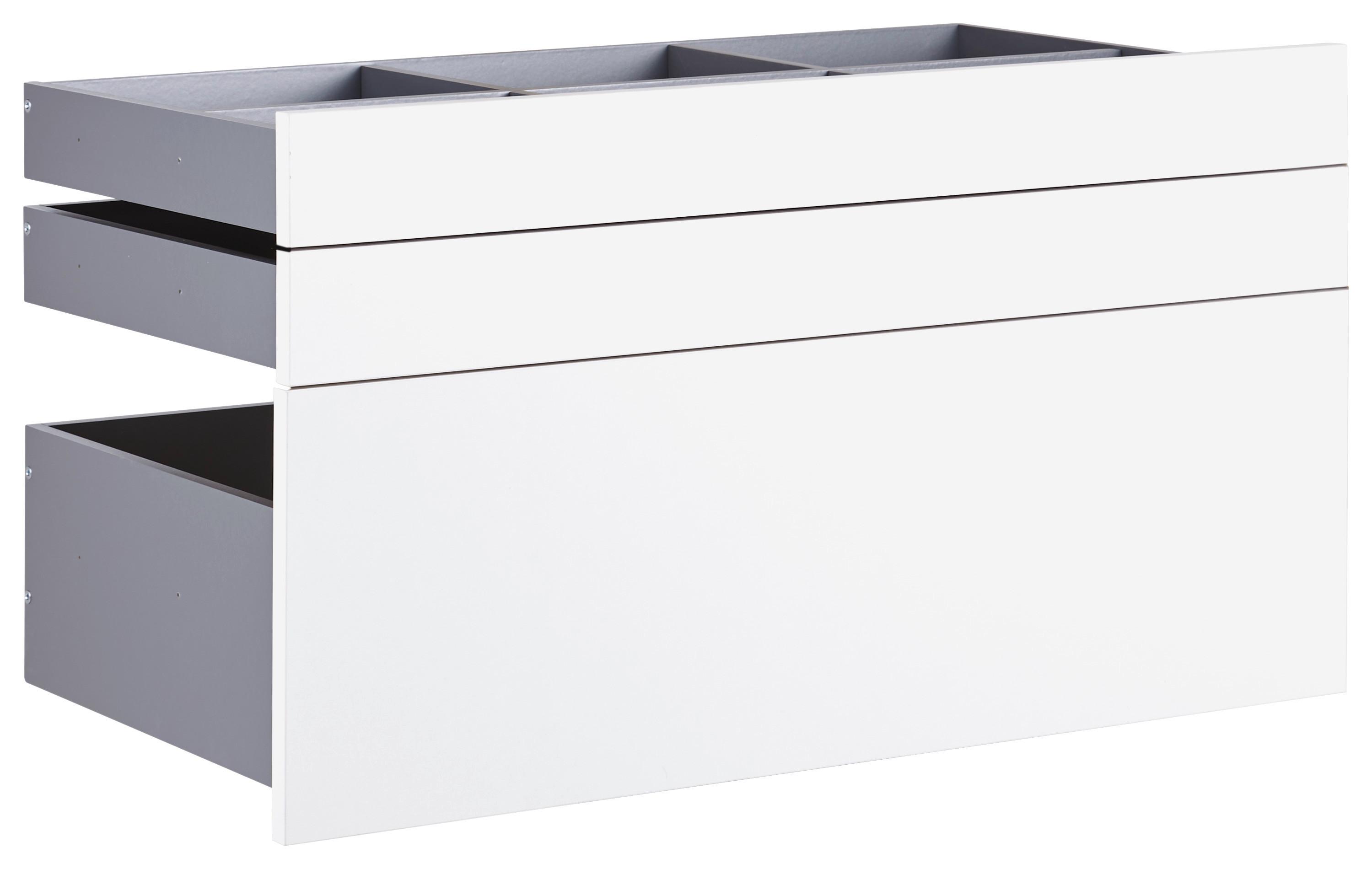 Schubladenset Unit in Weiß - Weiß, MODERN, Holzwerkstoff (91/50,3/47cm) - Based