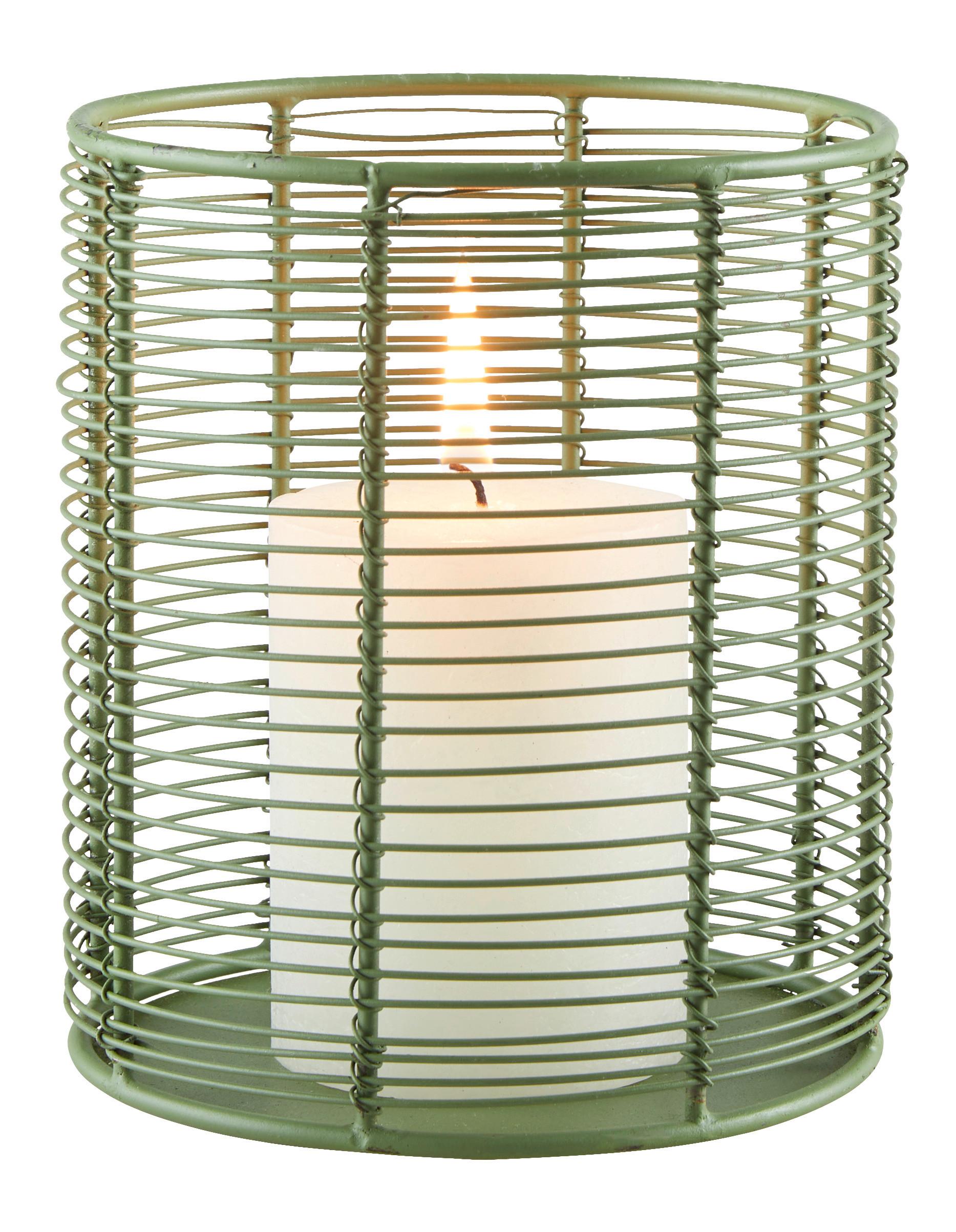 Mécsestartó Loft - zsályazöld, Basics, fém (13/15cm) - Modern Living