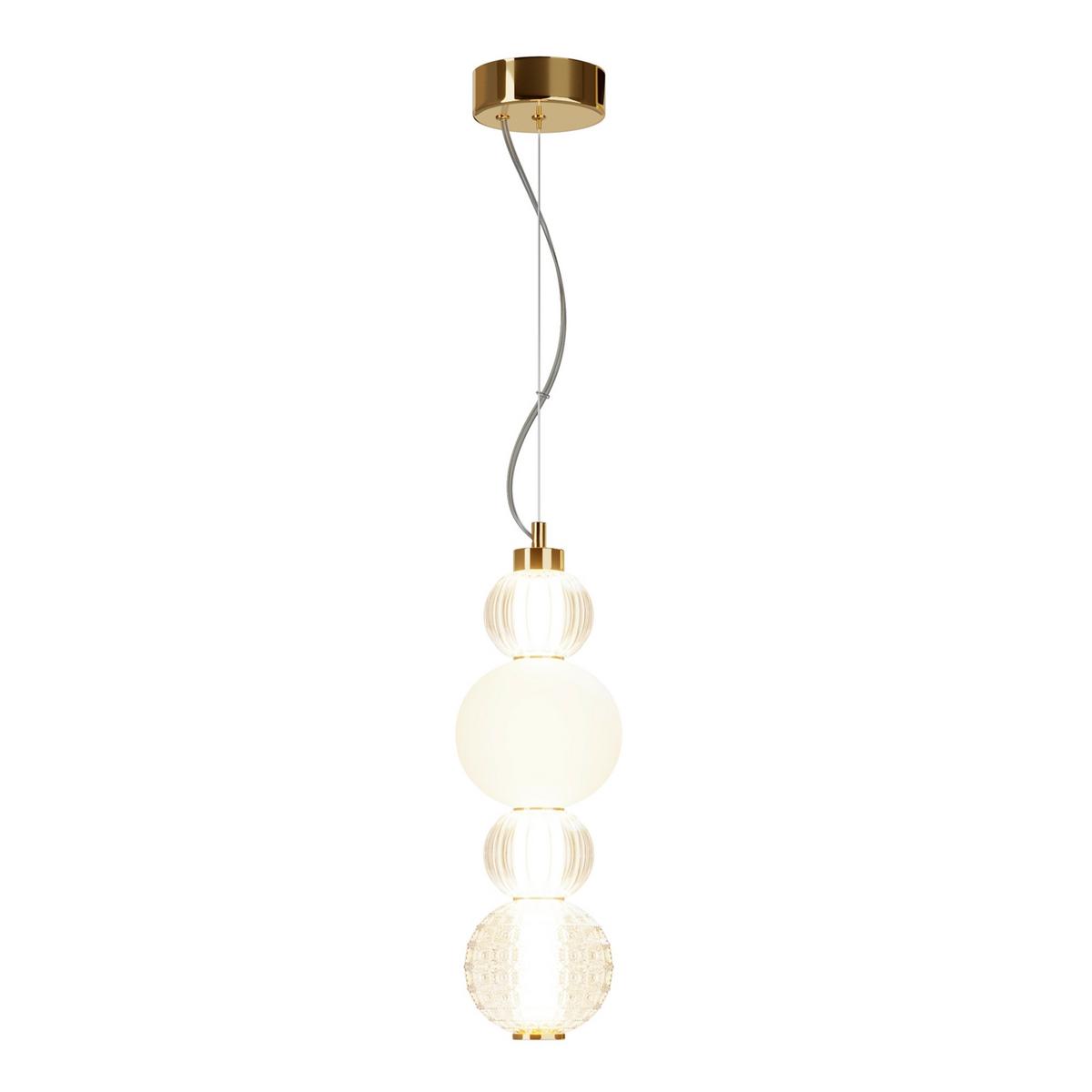 Pendelleuchte Collar Goldfarben max. 17 Watt - Transparent/Goldfarben, Trend, Glas/Kunststoff (14.7/45cm) - MAYTONI