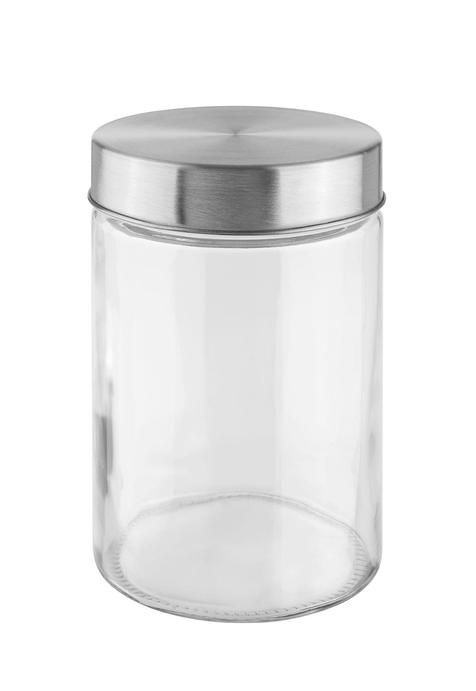 FÖRVARINGSBURK MAGNUS - 1,15L -AKT- - stålfärgad/klar, Modern, metall/glas (11,5/17cm) - Mömax
