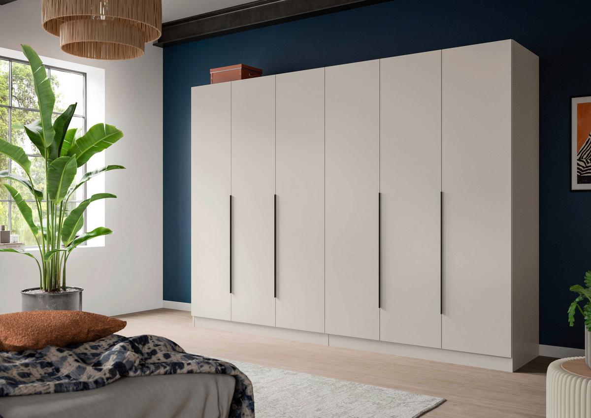 Drehtürenschrank KOPENHAGEN Kaschmir - Kaschmir/Schwarz, MODERN, Holzwerkstoff/Kunststoff (240/181/52cm) - Livetastic