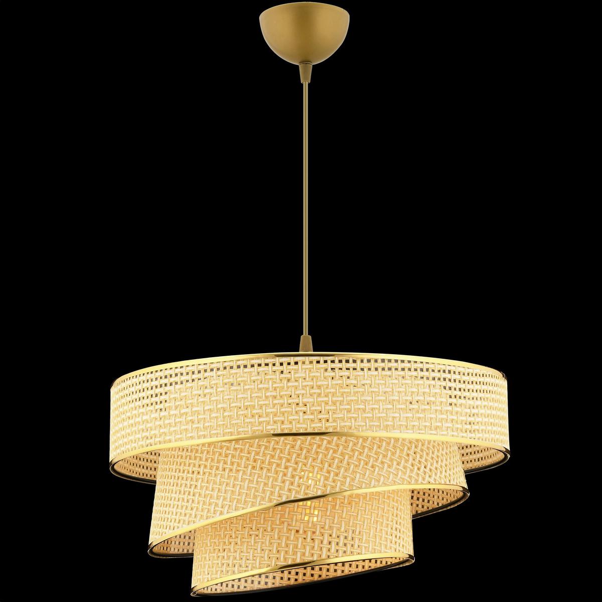 LAMPA WISZĄCA COUPER HAZERAN - CAMEL, GOLD - beżowy, Design, metal/tkanina (40/72cm) - P & B
