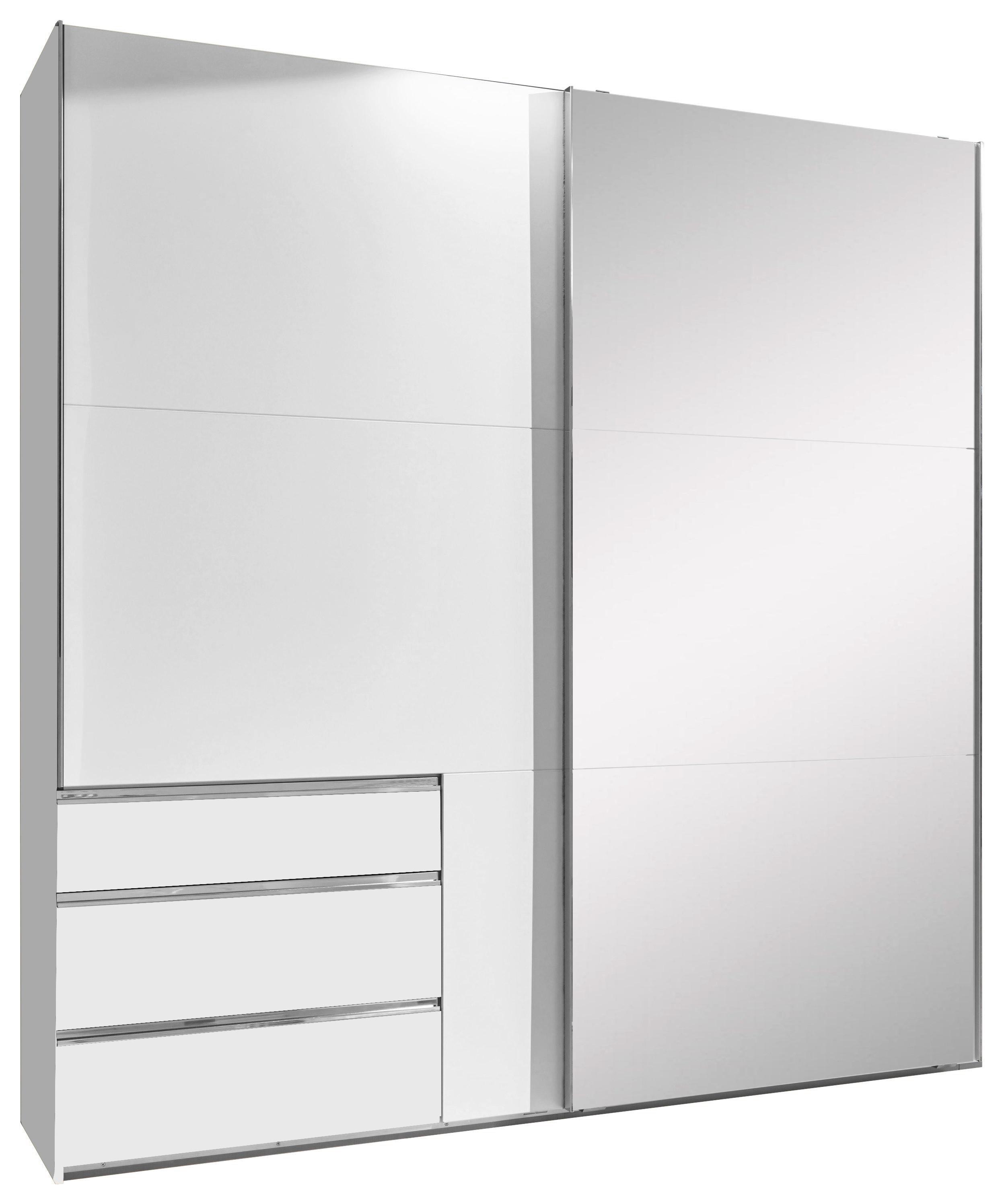 Ormar S Kliznim Vratima Level 36a - bijela/boje kroma, Moderno, staklo/drvni materijal (250/216/65cm) - Modern Living