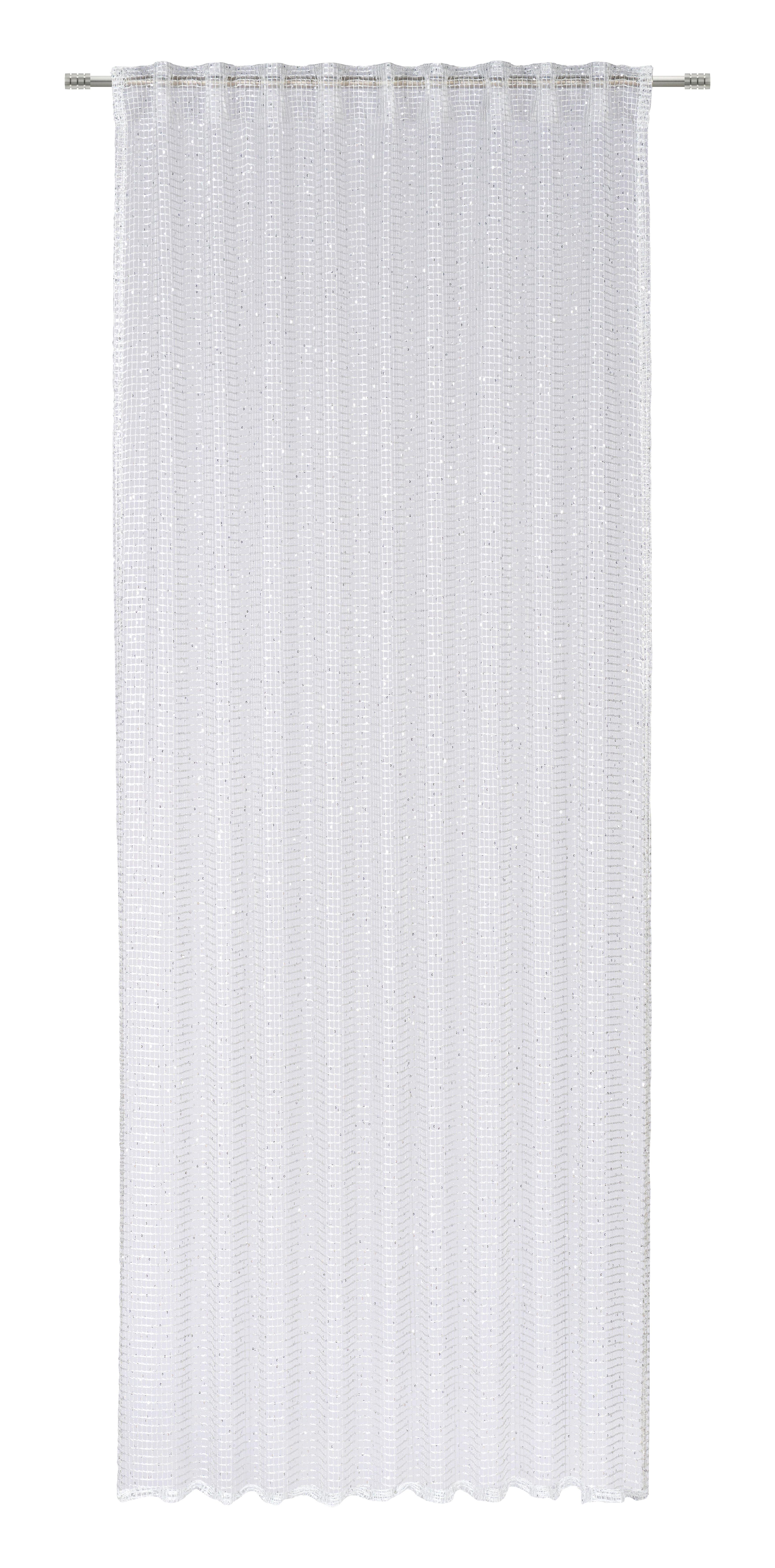 GARDINLÄNGD SPARKLE - silver/grå, textil (140/245cm) - Mömax