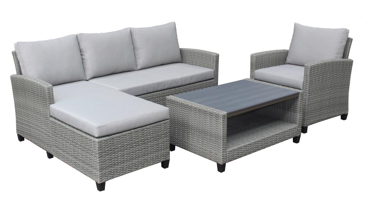 Garnitură grădină Dani montaj stânga - gri deschis/gri, Modern, plastic/metal - Mömax