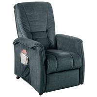 Relaxsessel Harry Dunkelblau Velours - Schwarz/Braun, Design, Kunststoff/Textil (77/107/88cm) - Livetastic