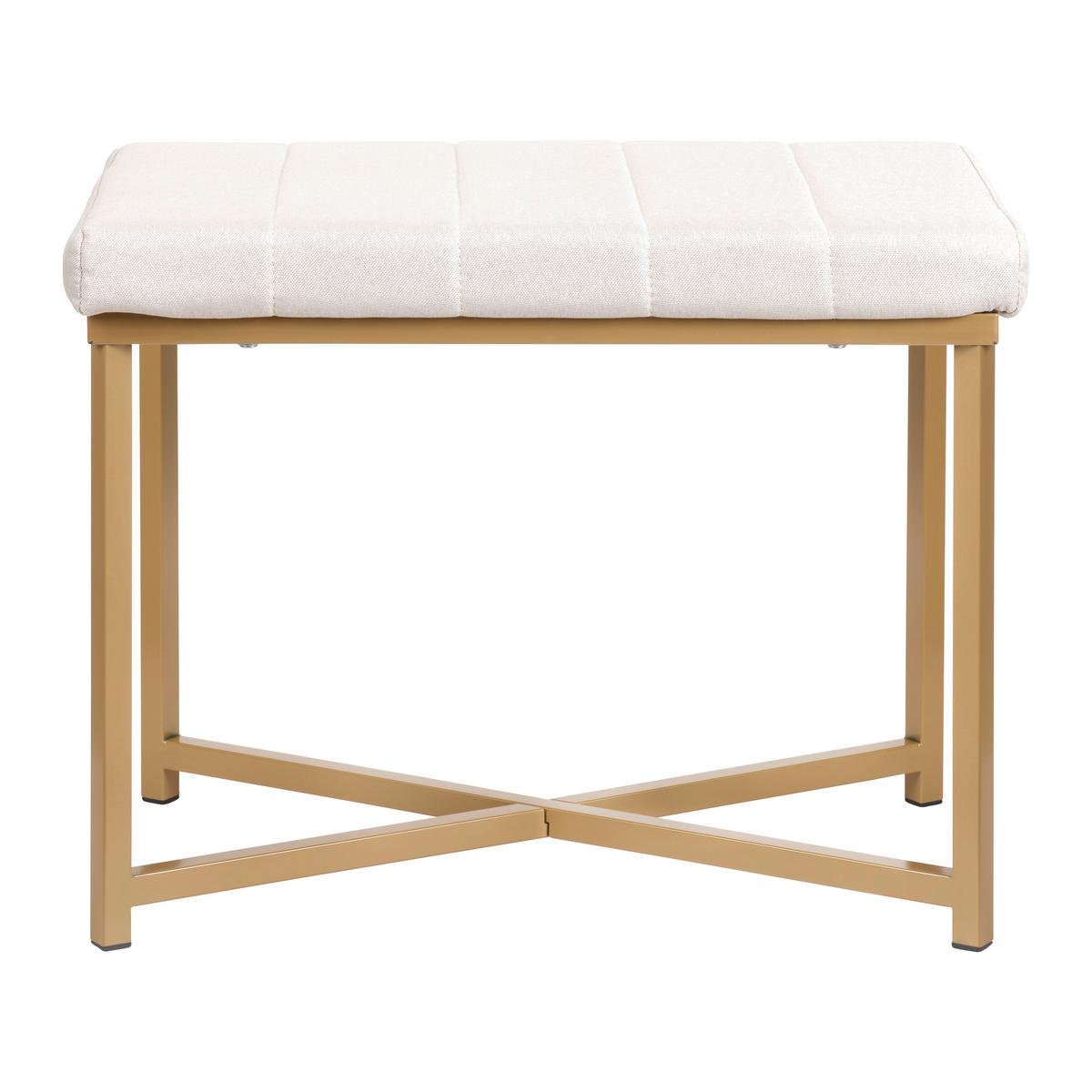 Sitzbank Leo Goldfarben/Beige - Beige/Goldfarben, Modern, Holzwerkstoff/Textil (58/47/38cm) - Mömax