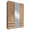 DULAP USI ROTATIVE LEVEL 36A - argintiu/culoare lemn stejar, Modern, sticlă/material pe bază de lemn (150/216/58cm) - Modern Living