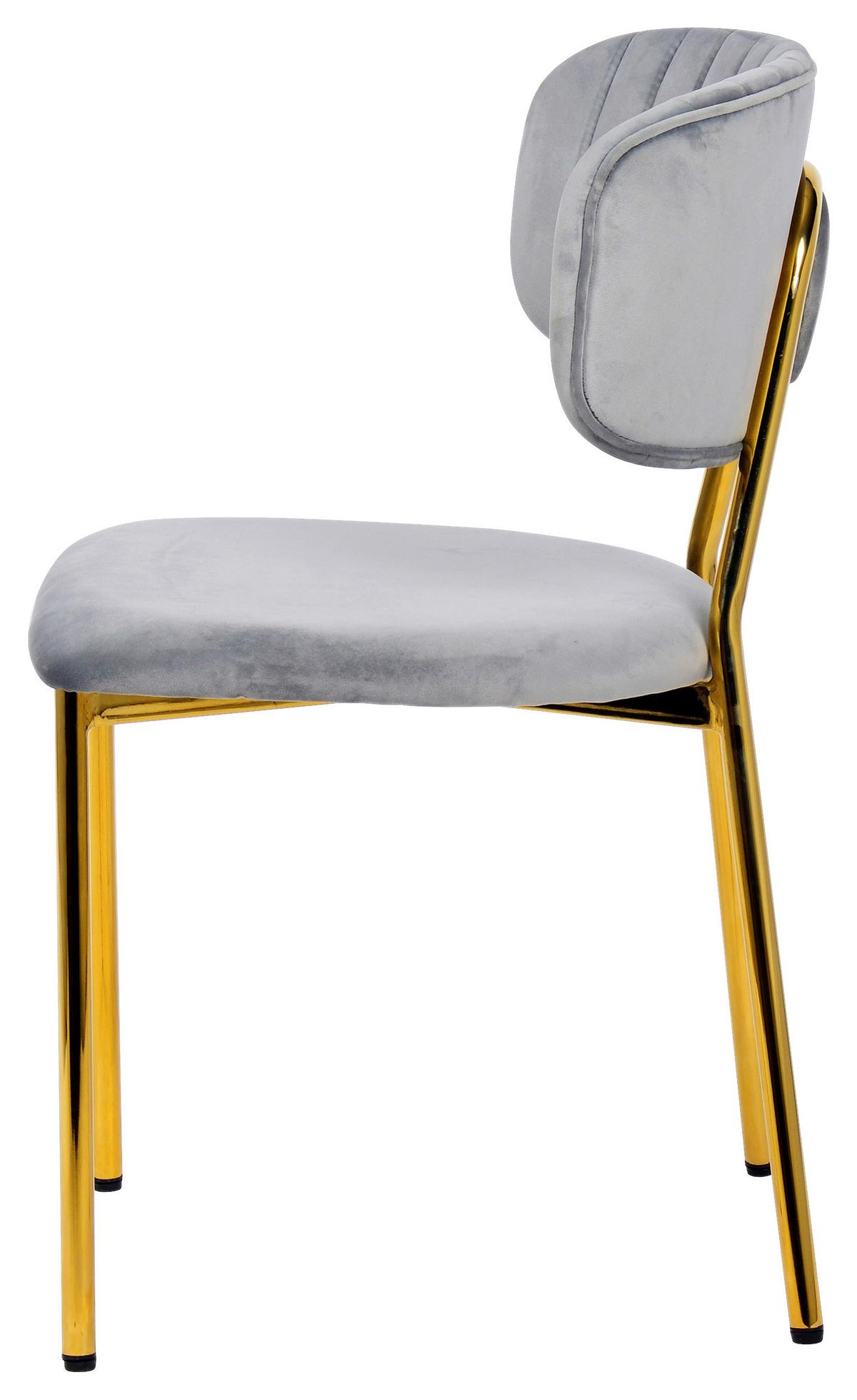 STUHL-SET GISELLE 125 - Goldfarben/Grau, Design, Kunststoff/Metall (47/80/51cm) - Kayoom