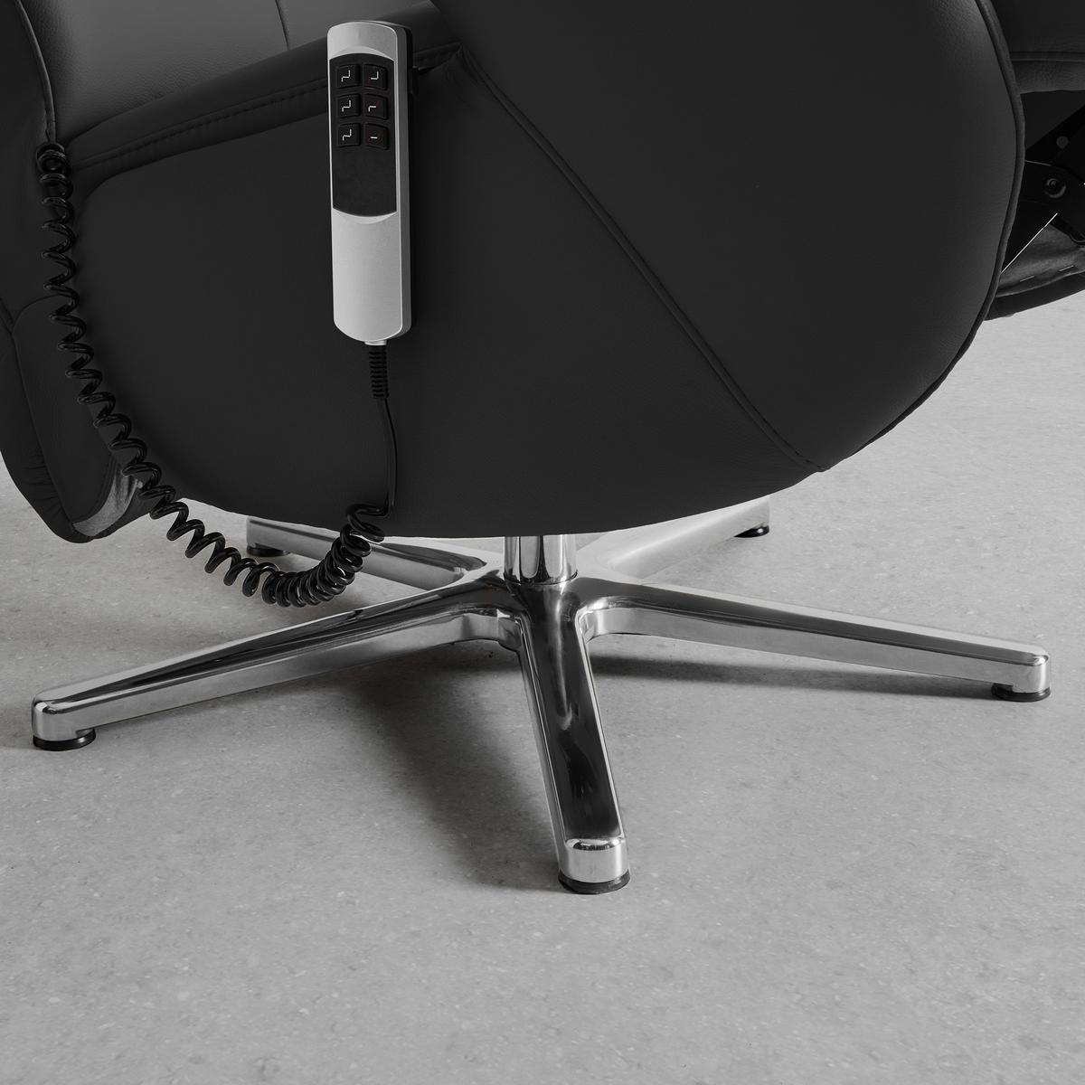 Relaxsessel Sitting 2 Schwarz - Chromfarben/Schwarz, MODERN, Leder (70/111/80cm) - Premium Living