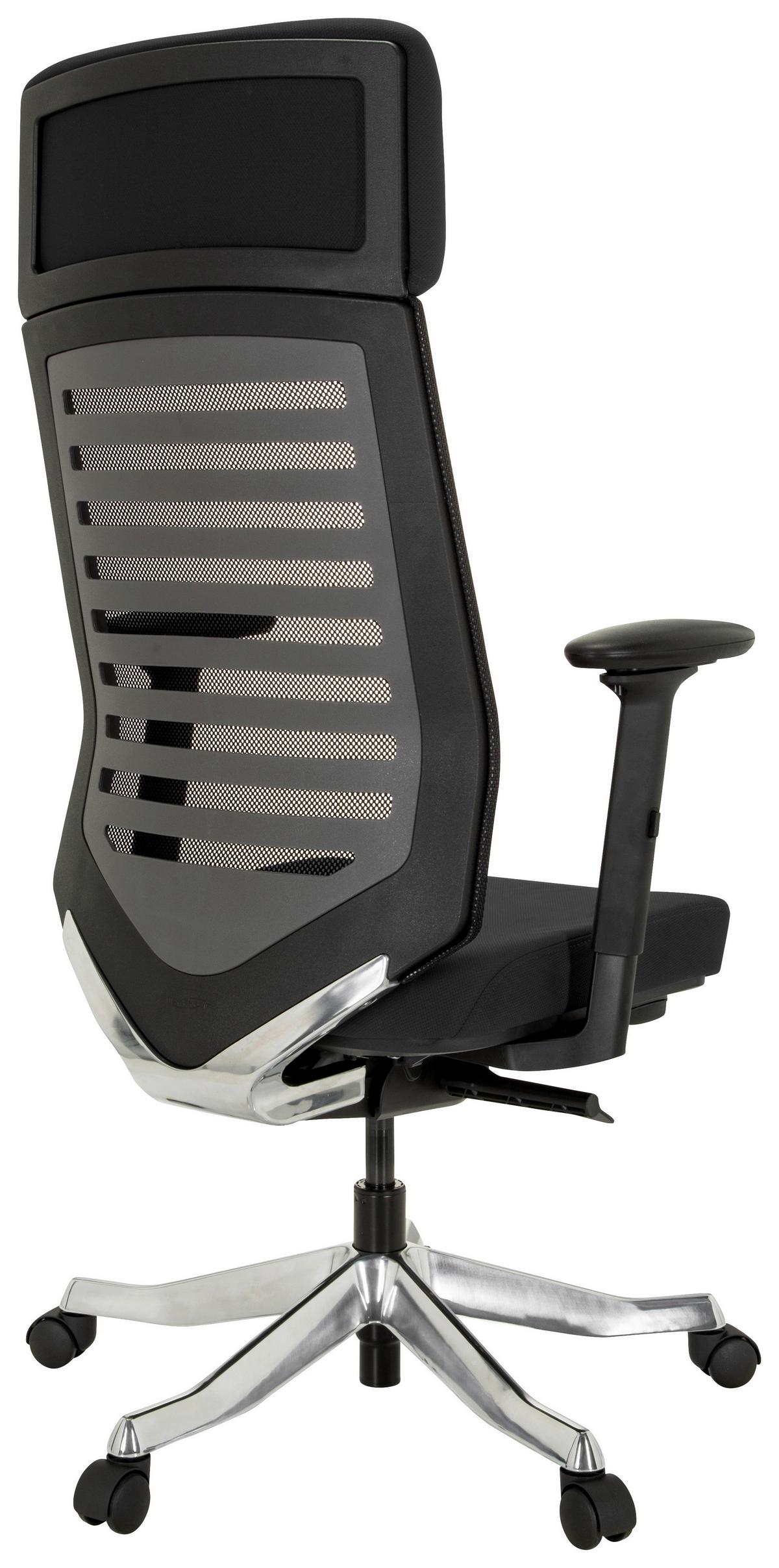 Vrtljivi Stol Asgon, Črna - črna/barve aluminija, Moderno, kovina/umetna masa (68/119/55cm) - MID.YOU