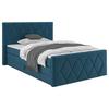 Boxspringbett Josie B Petrol ca. 140x200cm - Petrol/Schwarz, KONVENTIONELL, Holz/Holzwerkstoff (140/200cm) - Mömax