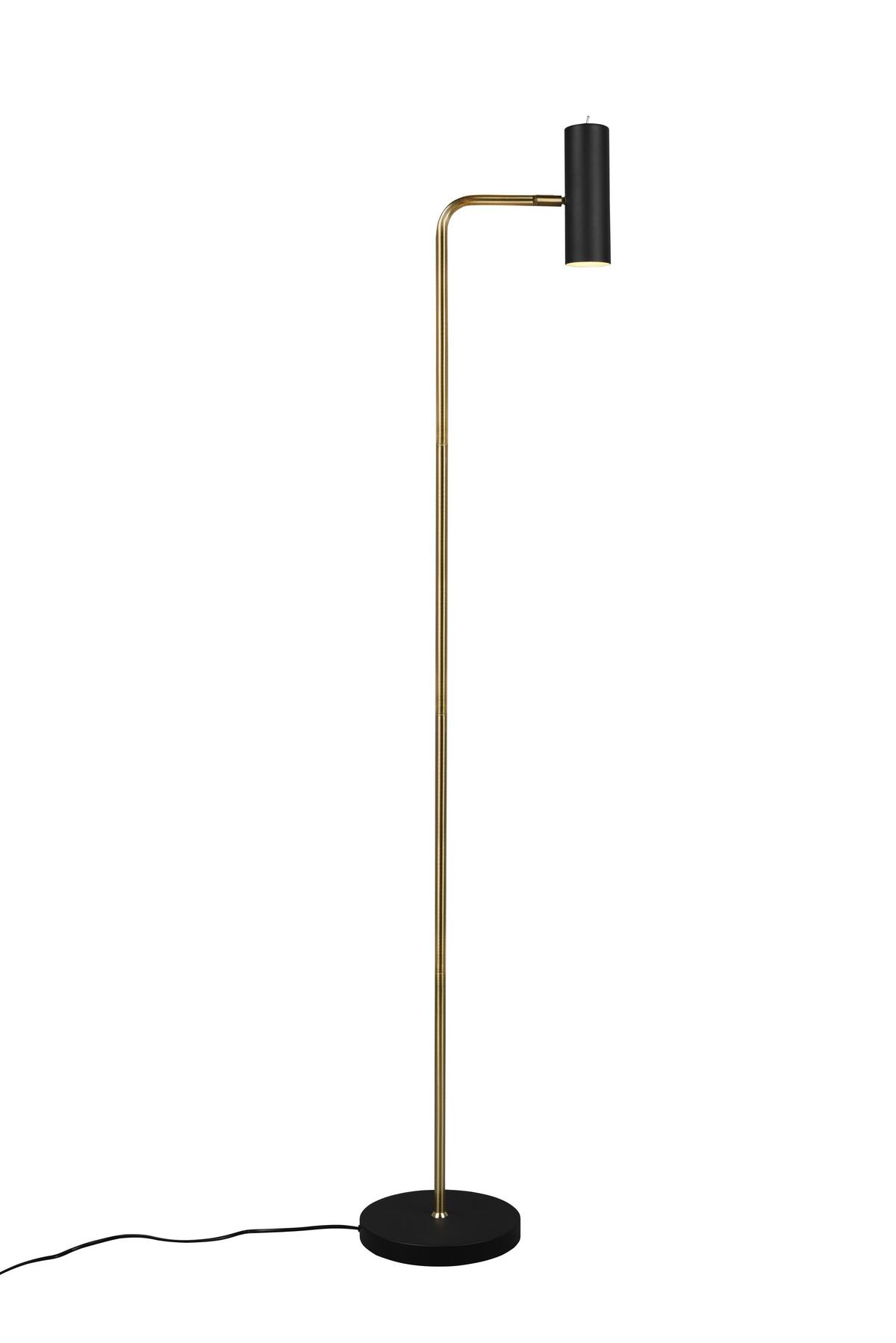 Stehleuchte Marley Schwarz/Goldfarben max. 5 Watt - Messingfarben/Goldfarben, Design, Metall (151/23/39cm) - Trio Leuchten