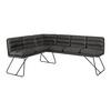 HOEKBANK KONA - Donkergrijs/Zwart, Modern, Hout/Textiel (135/89/180cm) - Bessagi Home