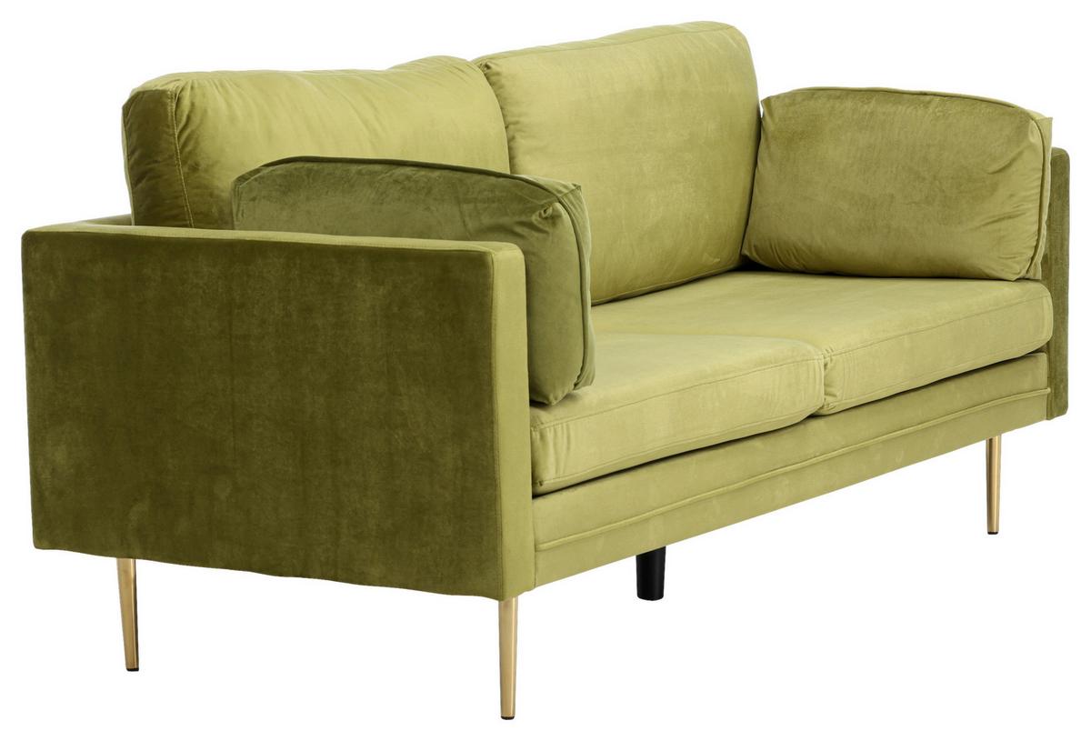 2-SITZER-SOFA BOOM - Goldfarben/Grün, Design, Textil/Metall (203/84/90cm) - Livetastic