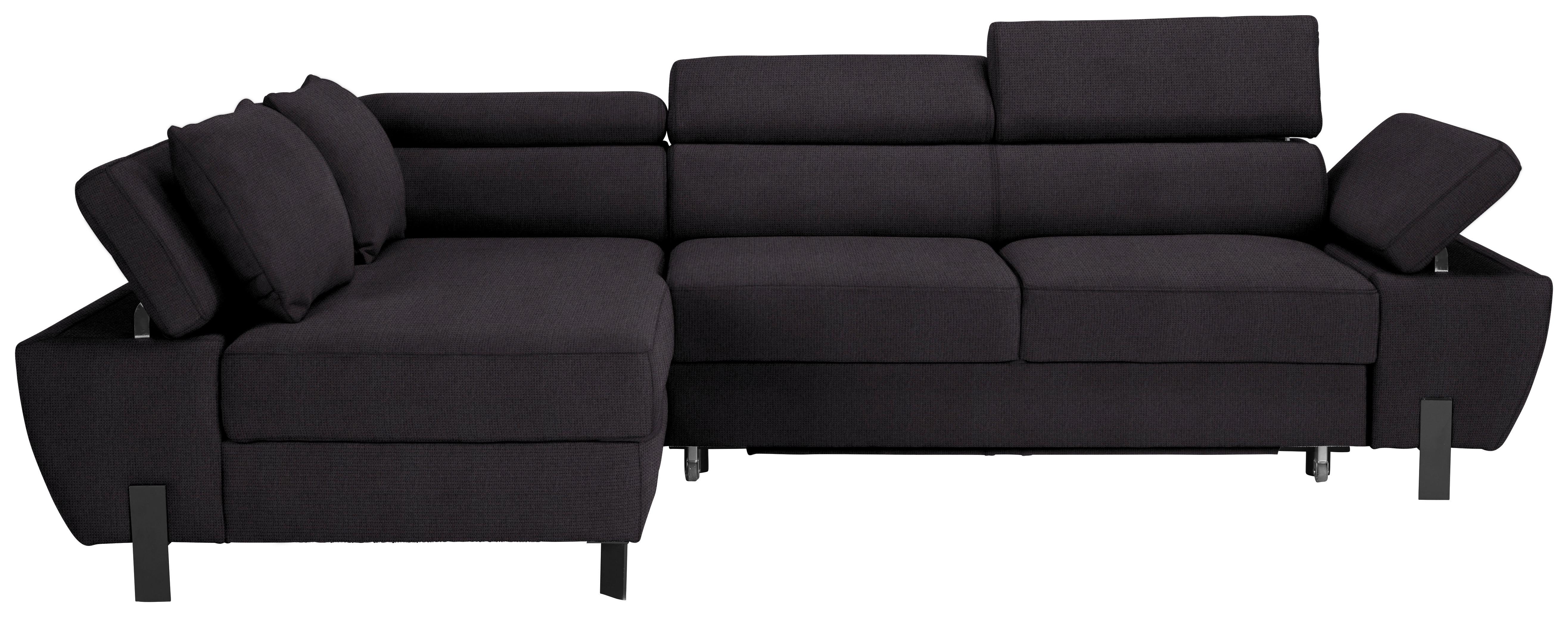 Ecksofa Molina Mini Schwarz - Schwarz, MODERN, Textil/Metall (189/277cm) - Mömax