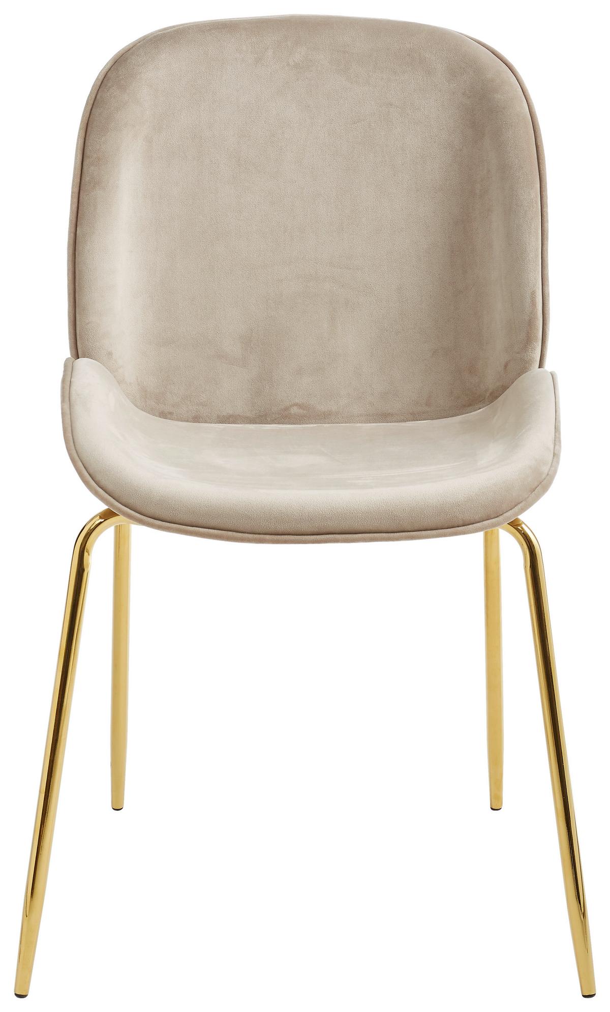 KRZESŁO ADRIANO -TREND- - kolor złoty/taupe, Trend, metal/tkanina (46/86/60cm) - Livetastic