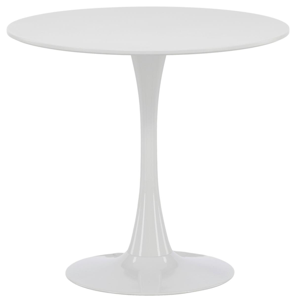 Esstisch Hamden Ø ca. 80 cm Weiß - Hellgrau/Weiß, Design, Holzwerkstoff/Metall (80/80/75cm) - Livetastic
