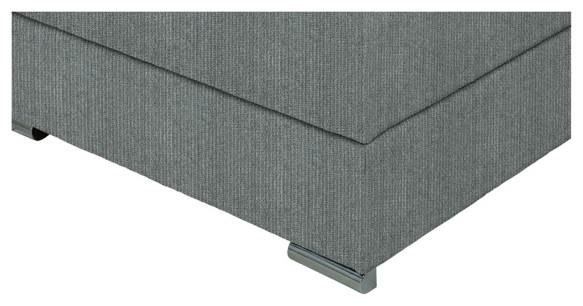 Boxspringbett London Dunkelgrau ca. 160x200cm - Chromfarben/Dunkelgrau, MODERN, Holz/Holzwerkstoff (160/200cm) - Premium Living