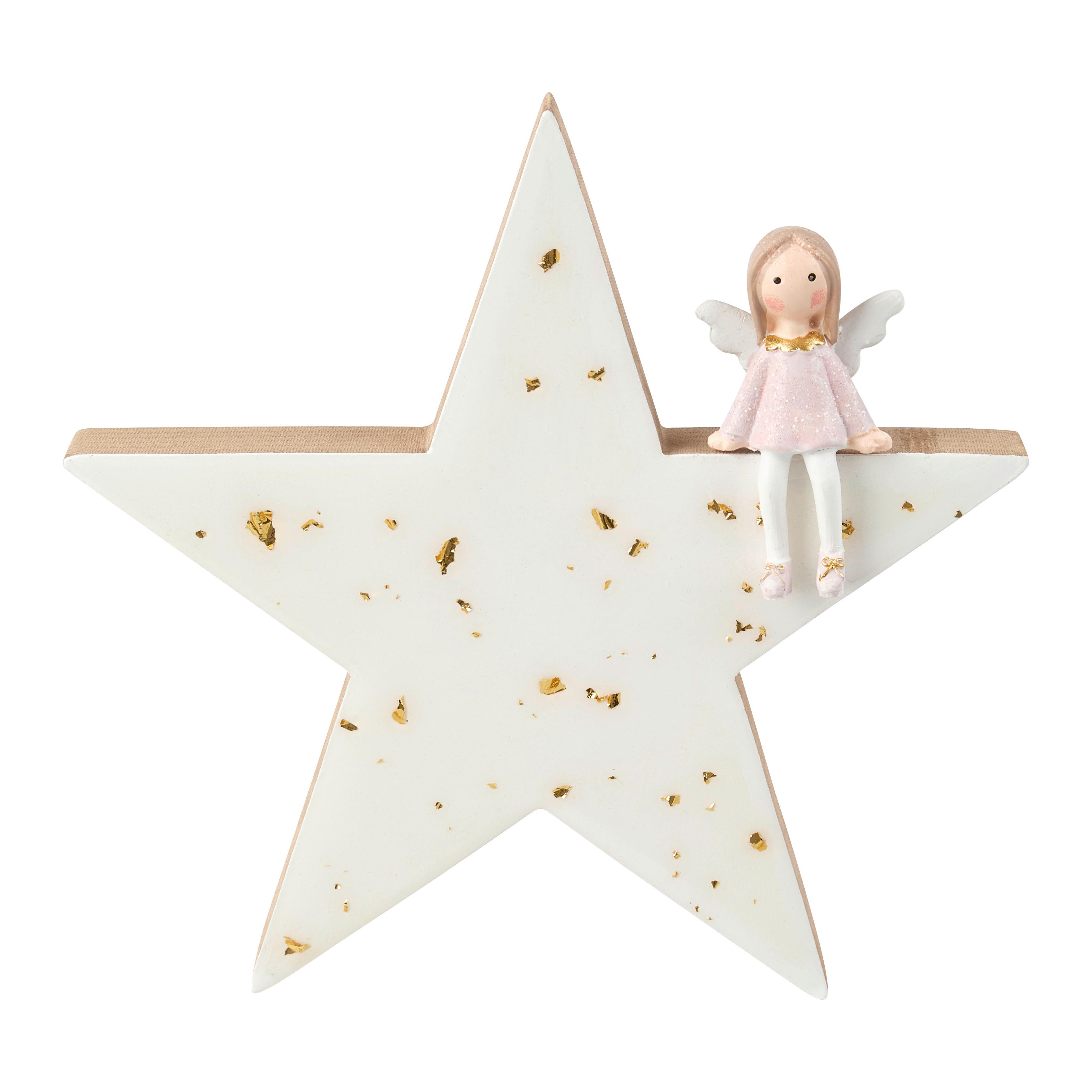 Dekostern Kristi Rosa/Weiß - Rosa/Weiß, KONVENTIONELL, Holzwerkstoff/Kunststoff (19/19/1,8cm) - Mömax