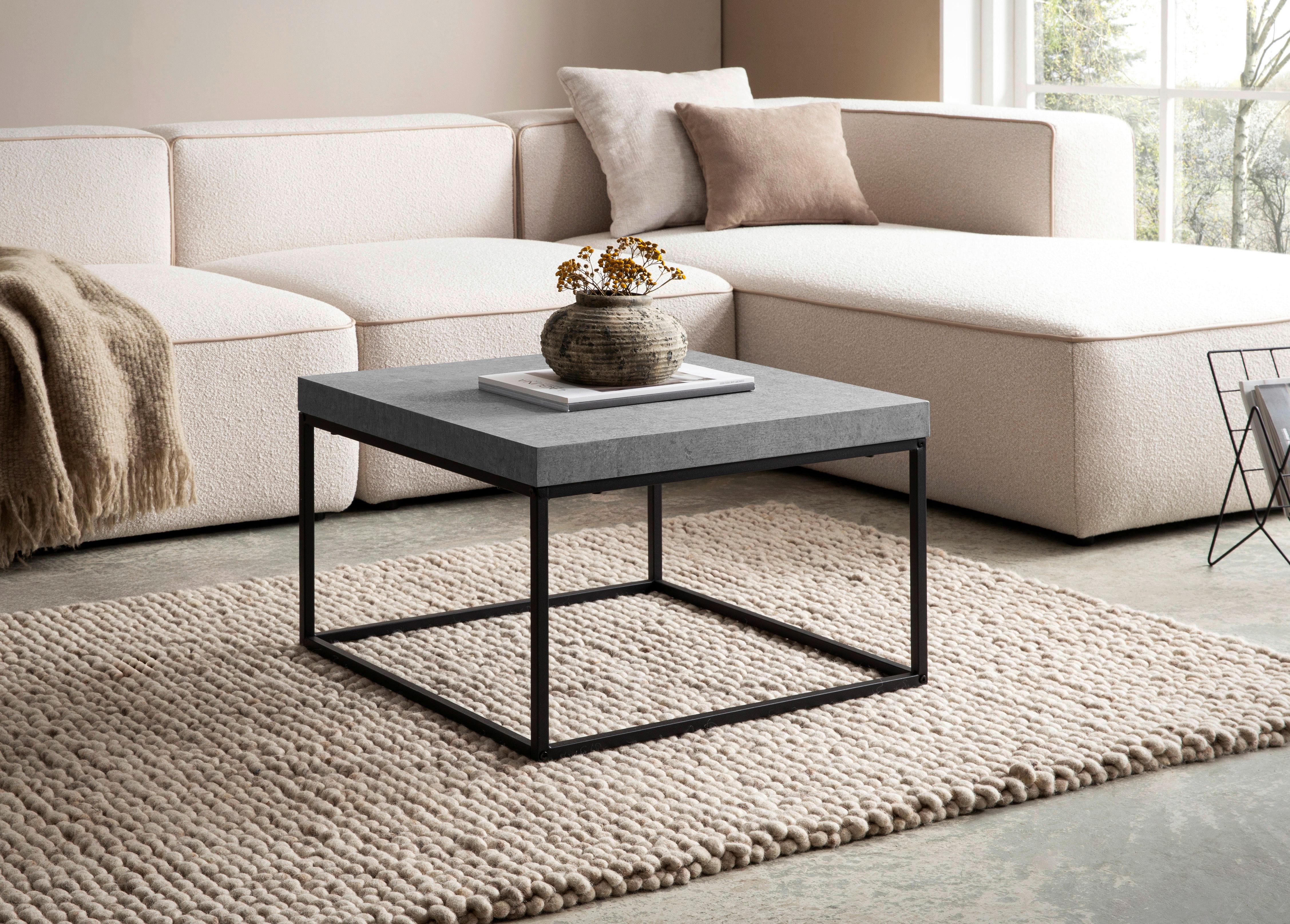 TABLE BASSE WL6.932 - gris/noir, Design, métal/matériau de bois (60/60/38cm) - Livetastic