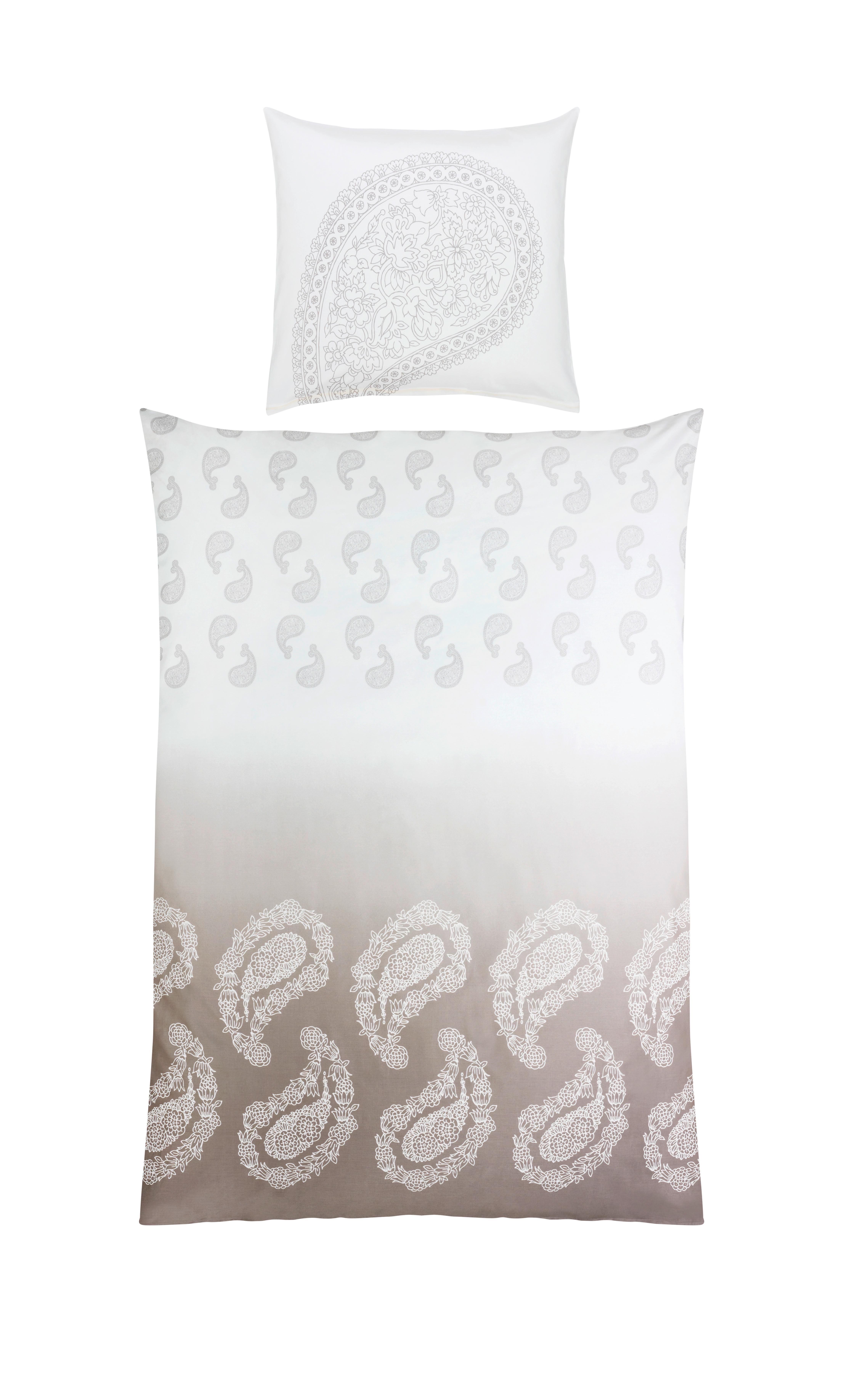 Bettwäsche Paisley ca. 135x200cm - Taupe/Weiß, LIFESTYLE, Textil (135/200cm) - Premium Living