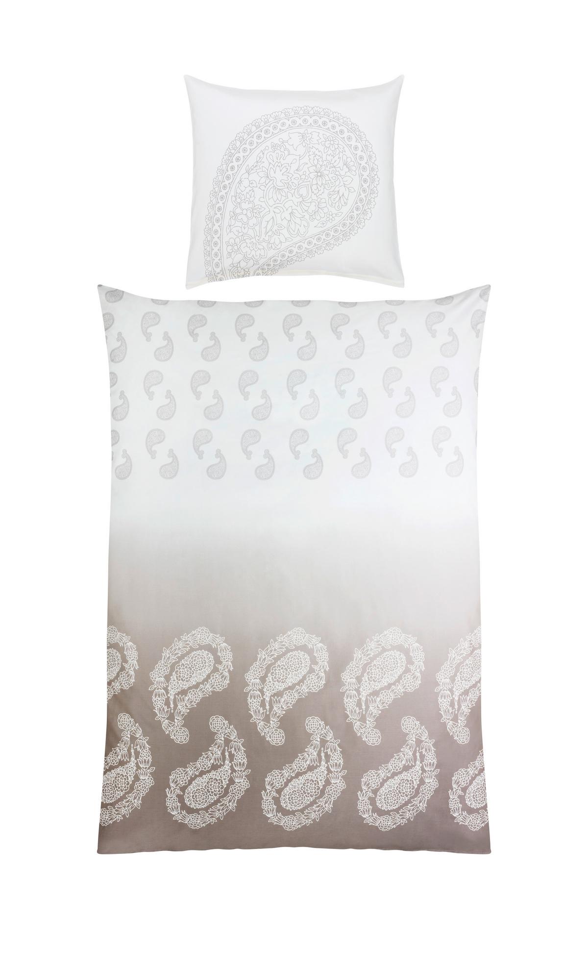 Bettwäsche Paisley ca. 135x200cm - Taupe/Weiß, LIFESTYLE, Textil (135/200cm) - Premium Living