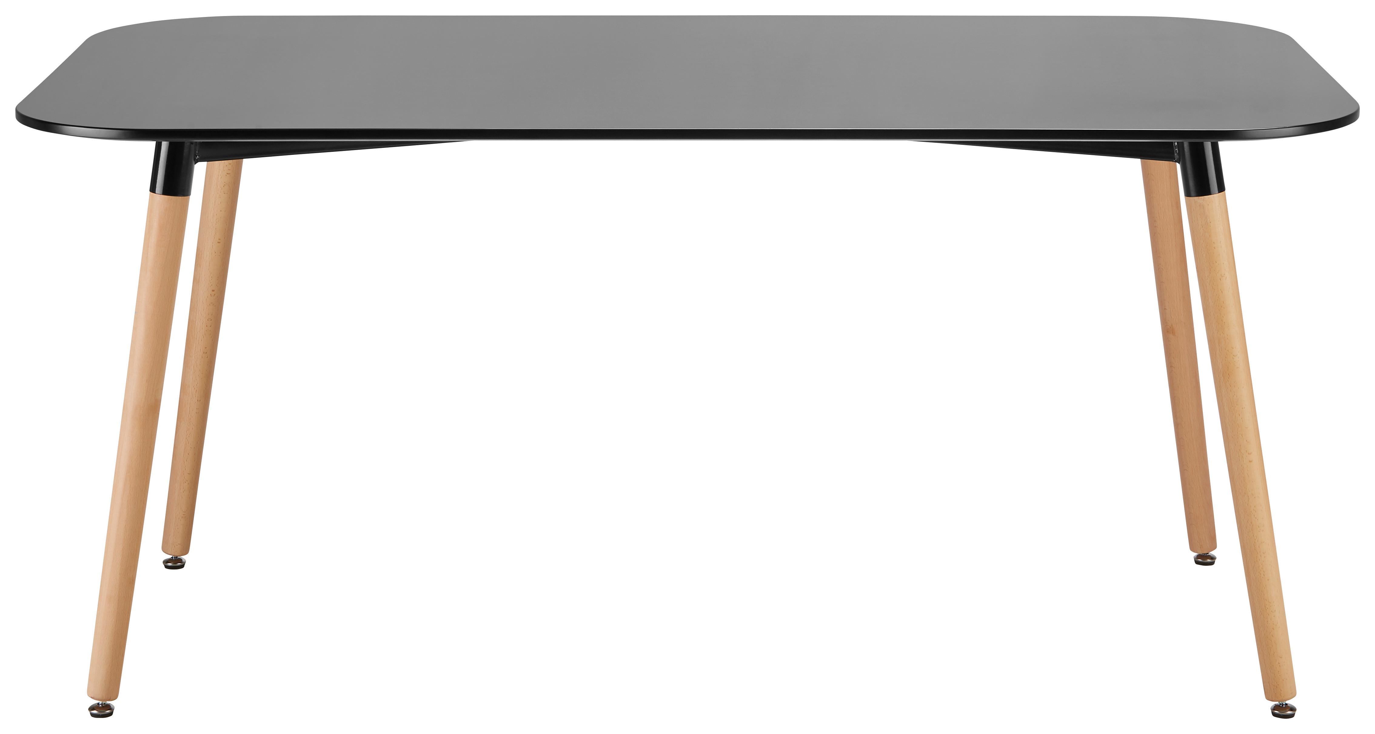 Esstisch Anuk Schwarz MDF ca. 160x90 cm - Buchefarben/Schwarz, MODERN, Holz/Holzwerkstoff (160/90/75cm) - Bessagi Home