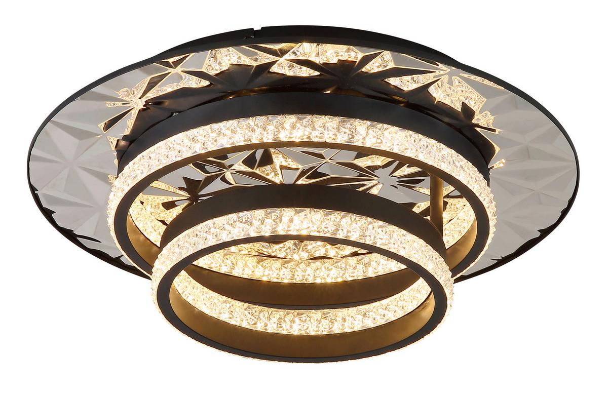 LED-DECKENLEUCHTE 67361C DELLA II - Klar/Chromfarben, Design, Kunststoff/Metall (50,5/40/14cm) - Globo