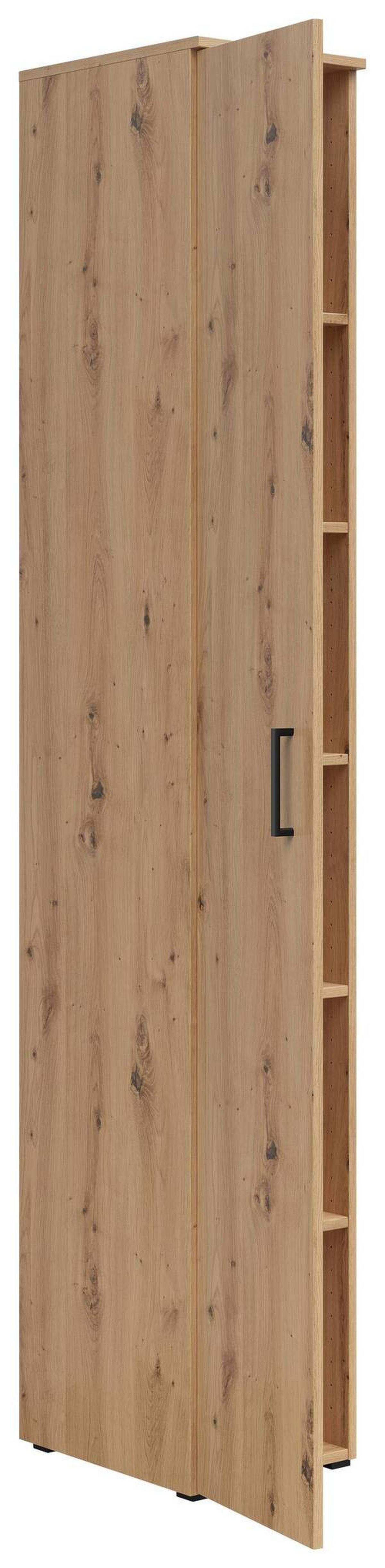 Szekrény Multistauraum - fekete/Artisan tölgy, Modern, műanyag/faalapú anyag (30/195/40cm) - Carryhome