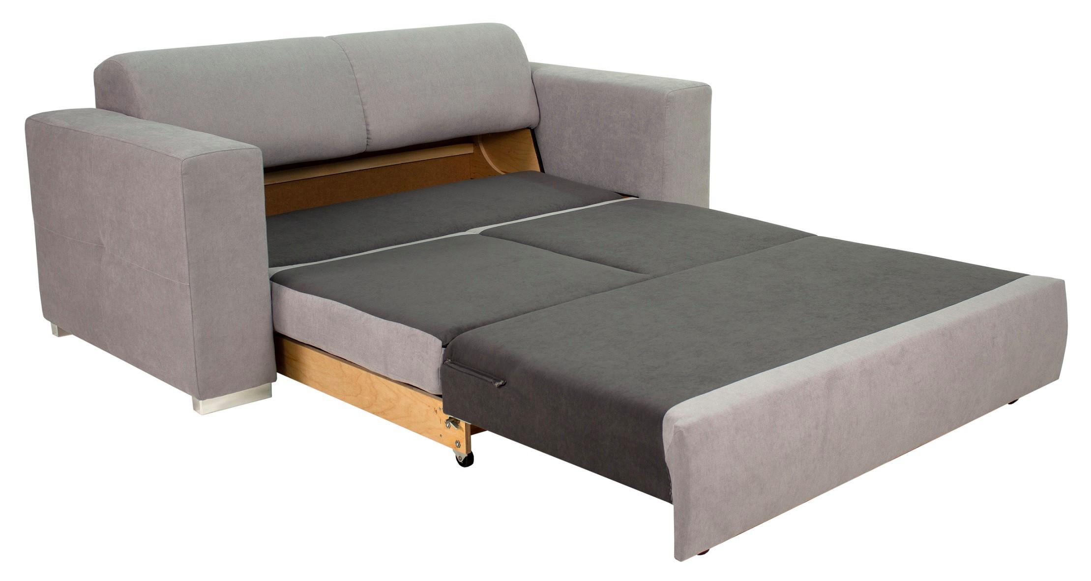 Canapea extensibila LENA - gri deschis, Konventionell, lemn/metal (190/81/97,5cm) - Modern Living