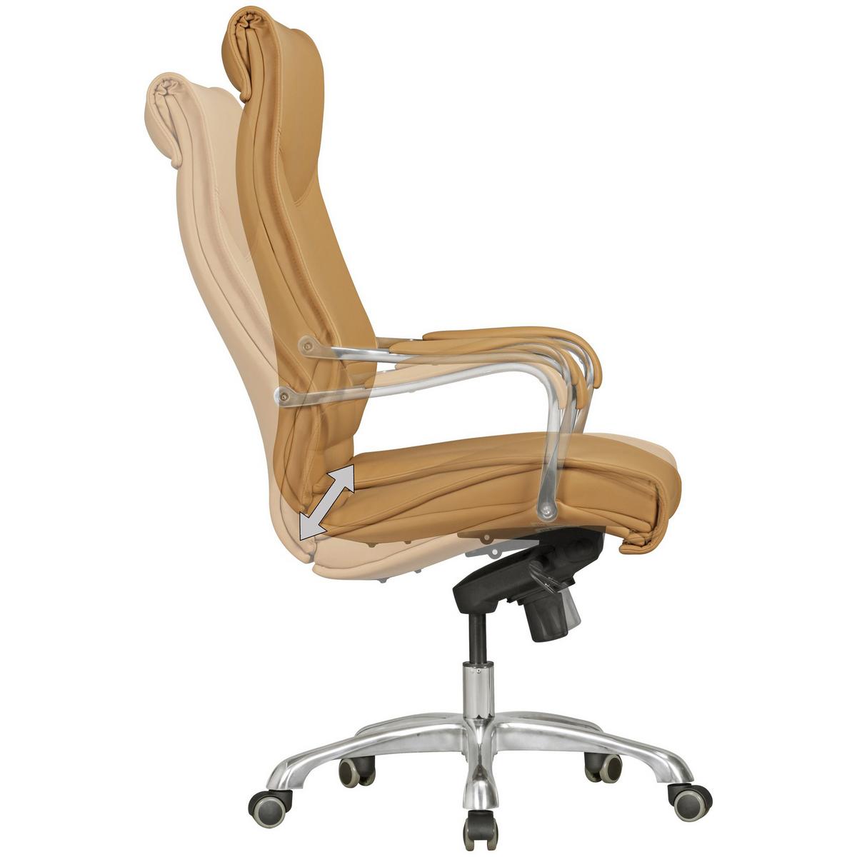 Vrtljivi Stol Bigboss - barve aluminija/rjava, Konvencionalno, kovina/umetna masa (61/126/60cm) - MID.YOU