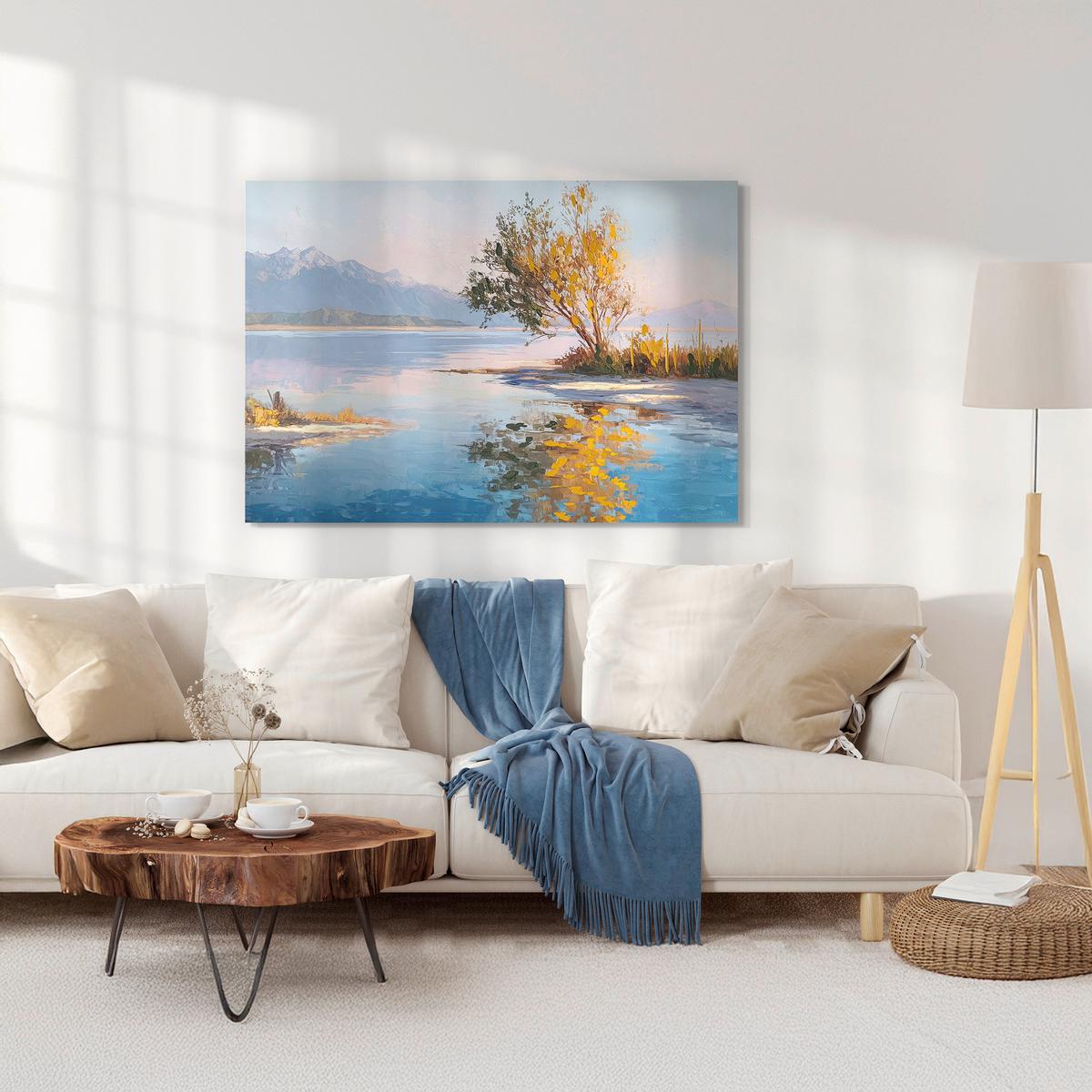 Leinwandbild HP056 Lakeside Multicolor ca. 70x100cm - Multicolor, Basics, Holz/Textil (70/100cm)