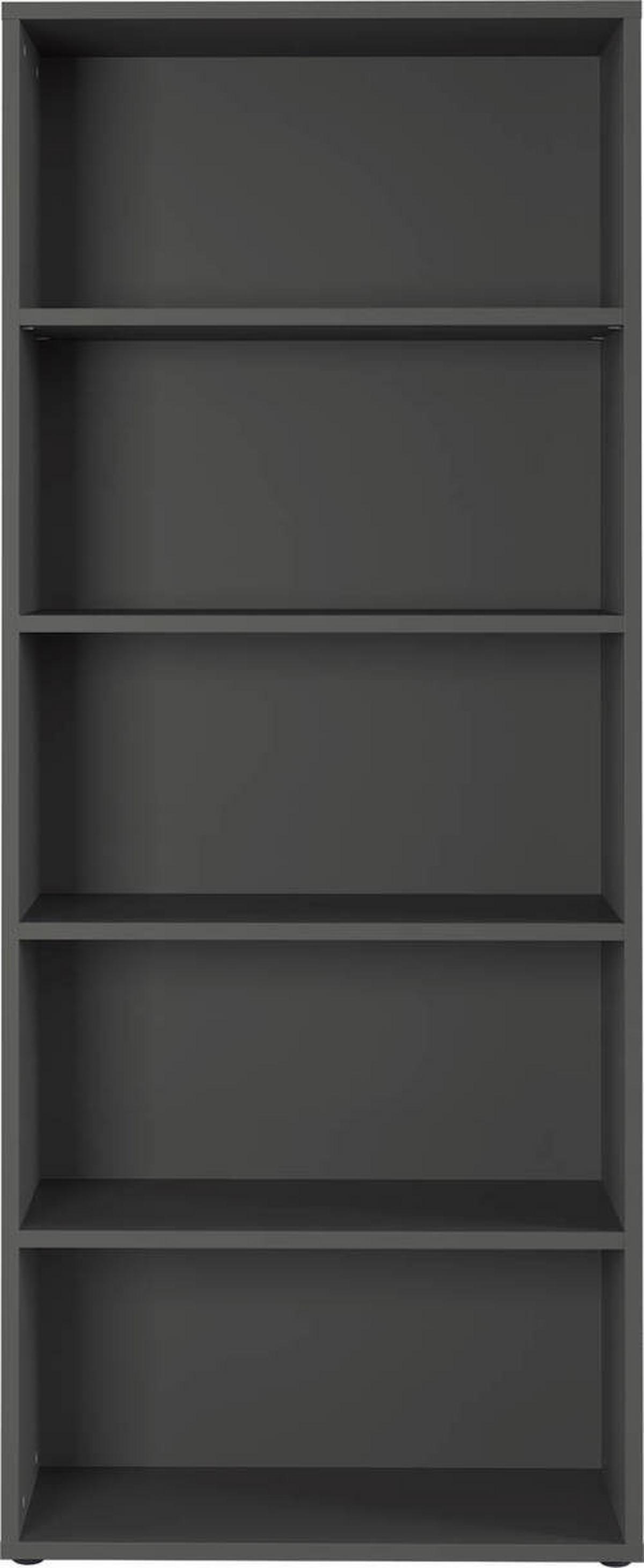 Regal Ribera in Graphitfarben - Graphitfarben/Schwarz, Modern, Holzwerkstoff/Kunststoff (80/197/40cm) - Premium Living