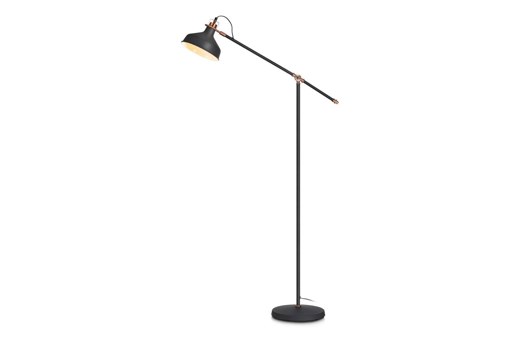 Stehleuchte Elea max. 40 Watt - Schwarz/Kupferfarben, LIFESTYLE, Metall (80,5/149cm) - Premium Living