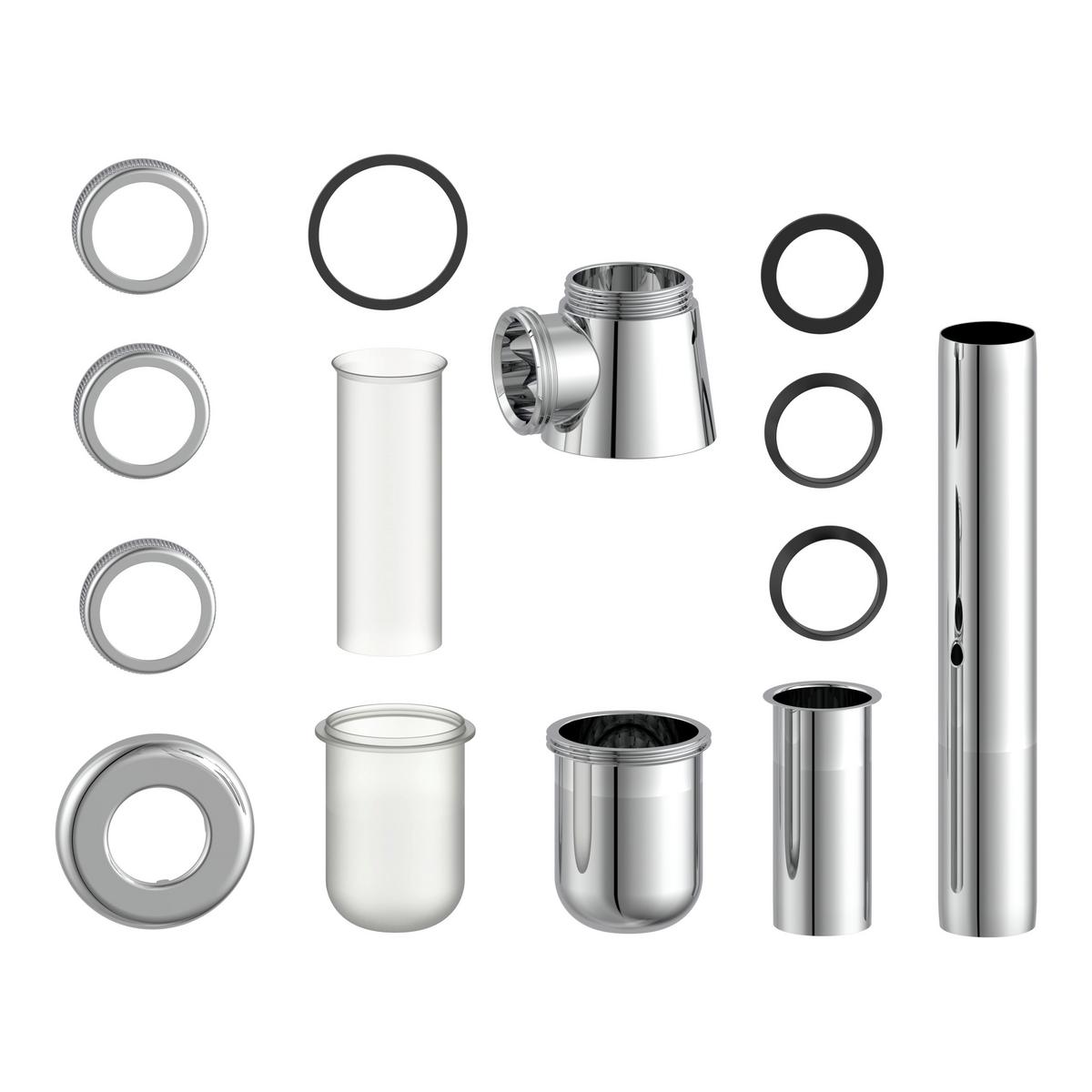 Siphon in Chromfarben - Chromfarben, Basics, Kunststoff/Metall (6,5/18,5/26cm) - Schütte