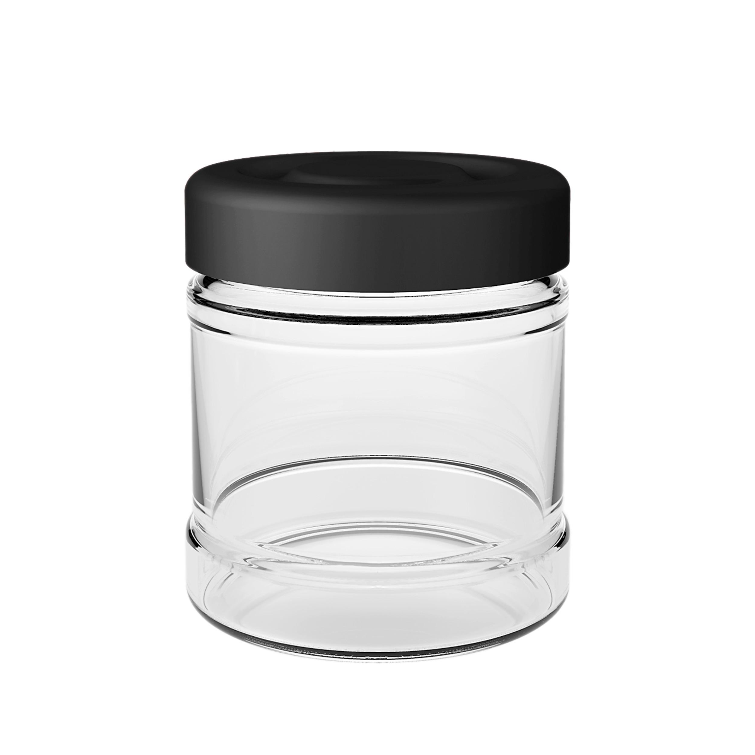 Vorratsglas Silvia aus Glas ca.865ml - Transparent/Schwarz, KONVENTIONELL, Glas/Kunststoff (12,5/11cm) - Modern Living