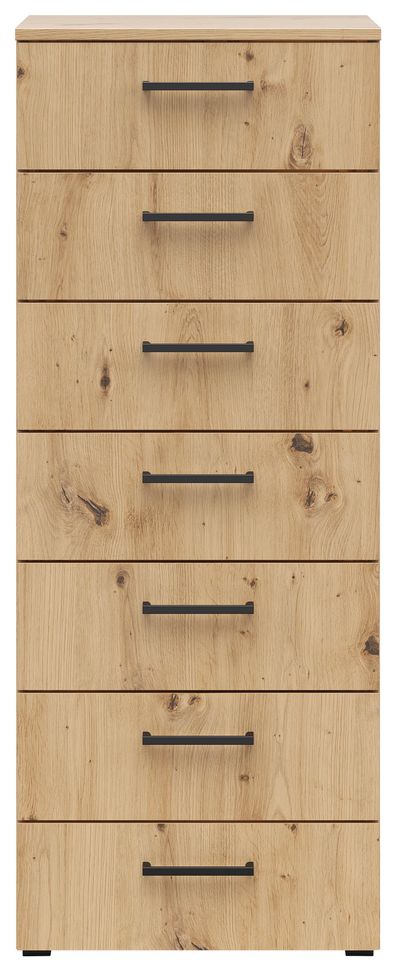 Kommode Multistauraum Eiche Artisan - Anthrazit/Schwarz, Modern, Holzwerkstoff/Kunststoff (45/115/40cm) - Premium Living